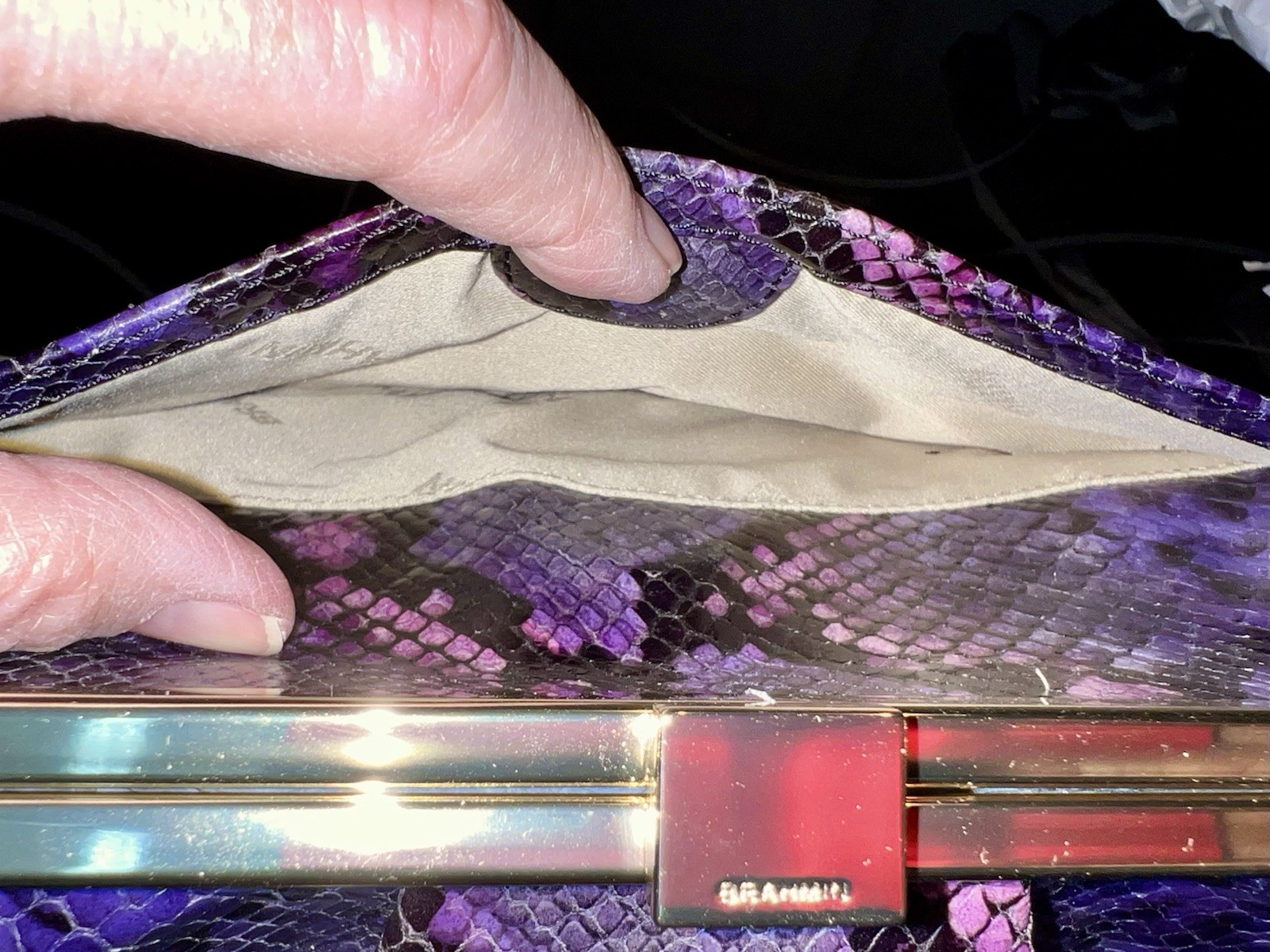 NWT Brahmin Emmett Purple Potion Winterlight Frame Satchel & Matching Ady Wallet