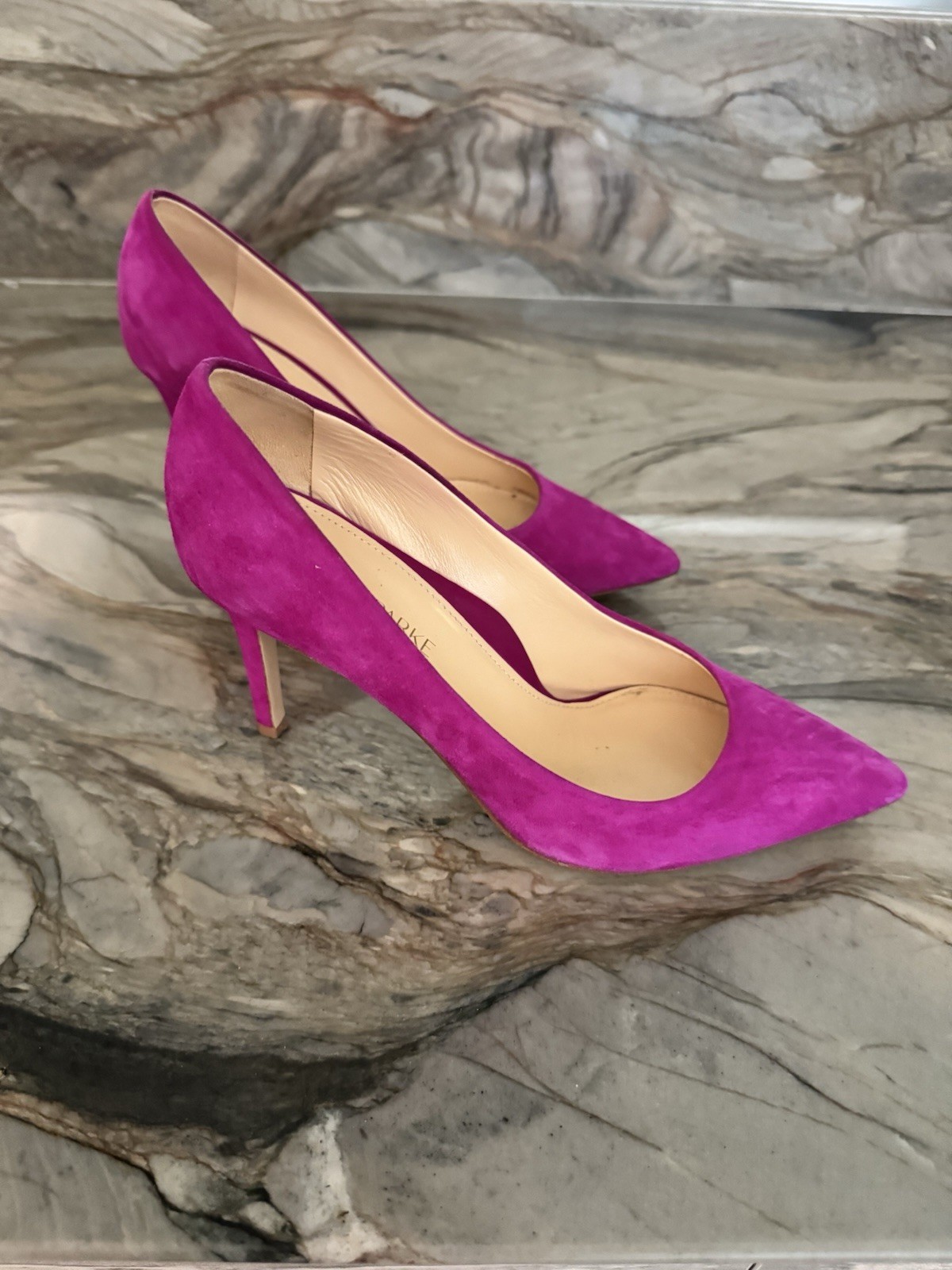 Marion Parke Pink Suede Pointed Toe Stiletto Pump Heels Women’s US 6