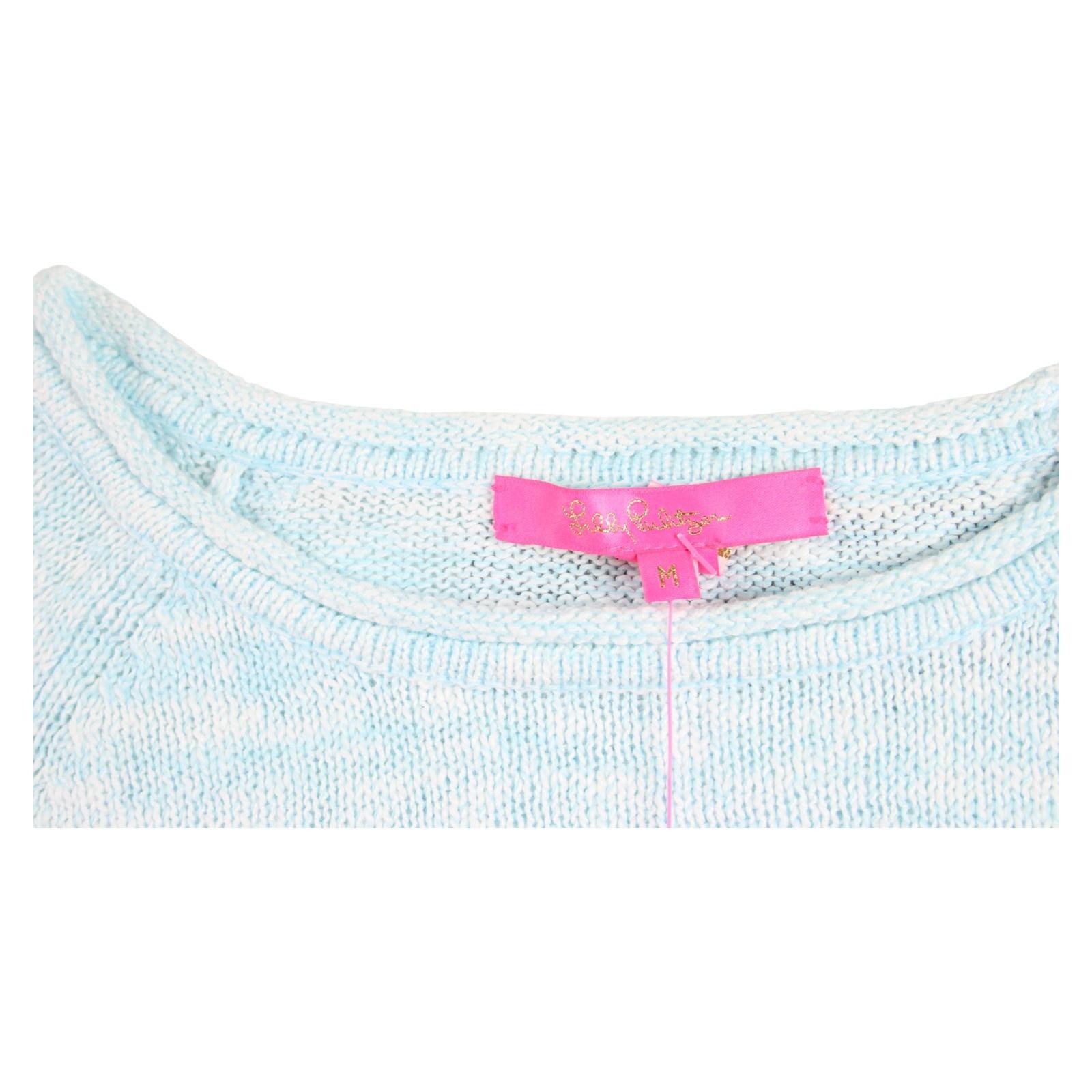 Lilly Pulitzer Sweater Womens M Pullover Top Blue Beach Vibes Sail Away $138 NEW