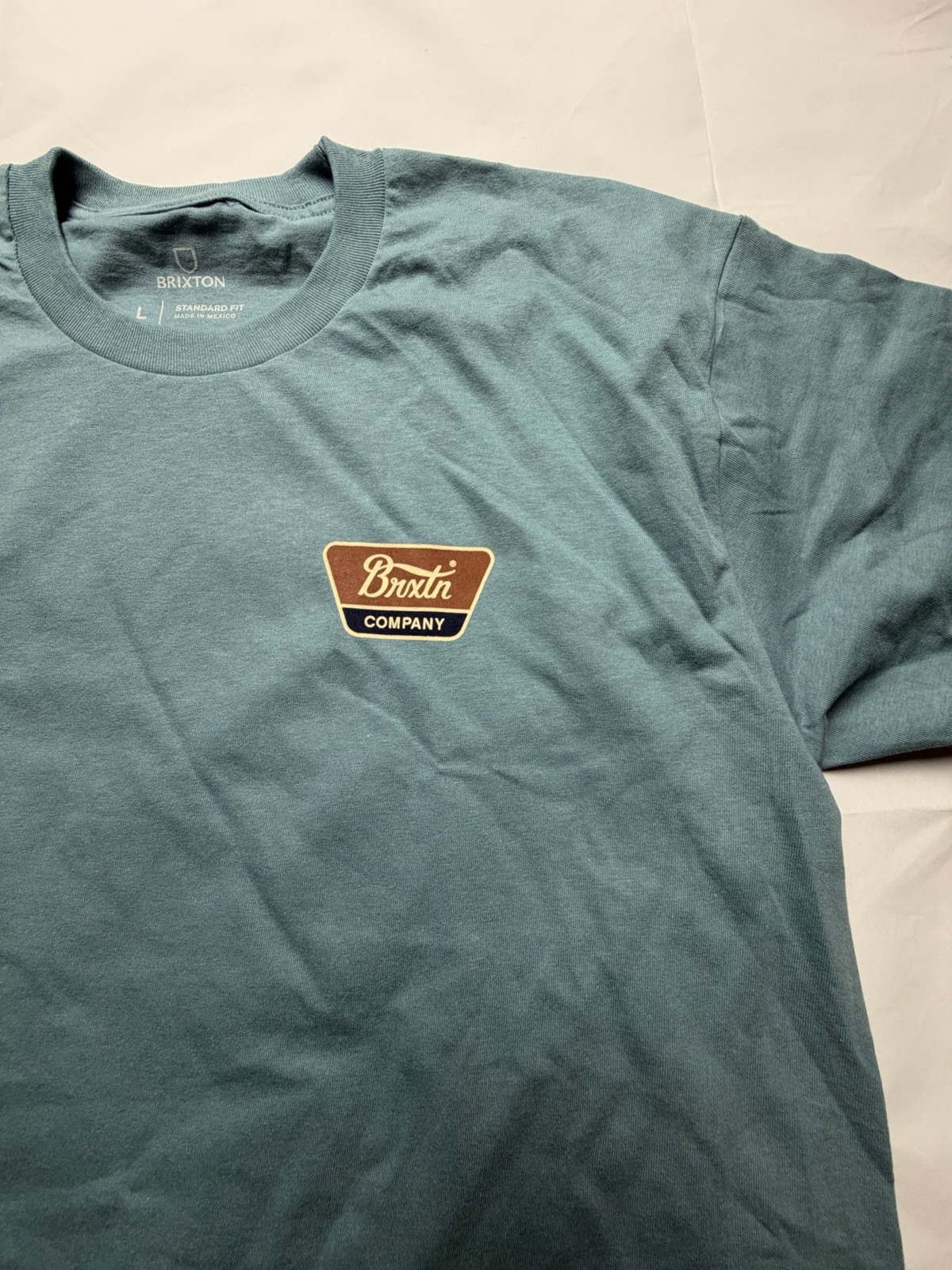 Brixton Linwood Blue NWOT Graphic Print Mens SS Shirt Sz L FREE SHIPPING B104