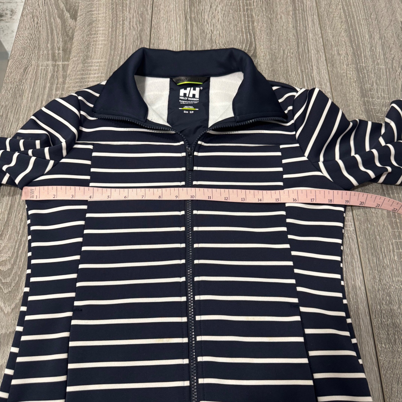 Helly Hansen Womens Navy White Striped Full Zip Jacket Small Nautical HH