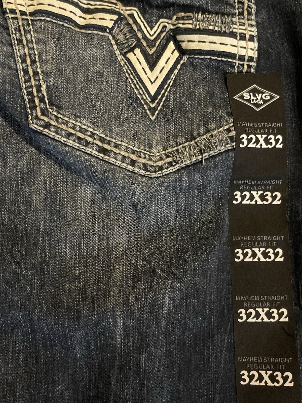 Salvage Buckle Mayhem Straight Jeans Regular Fit Size 32/32 Black Wash NEW W/TAG