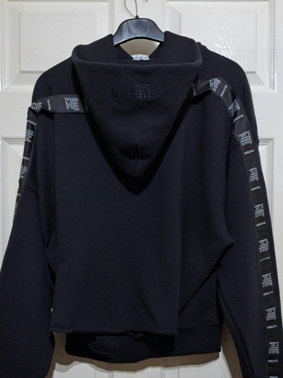 Vetements Authentic Tape Hoodie Black SS18 Women’s S Oversized Made In Portugal