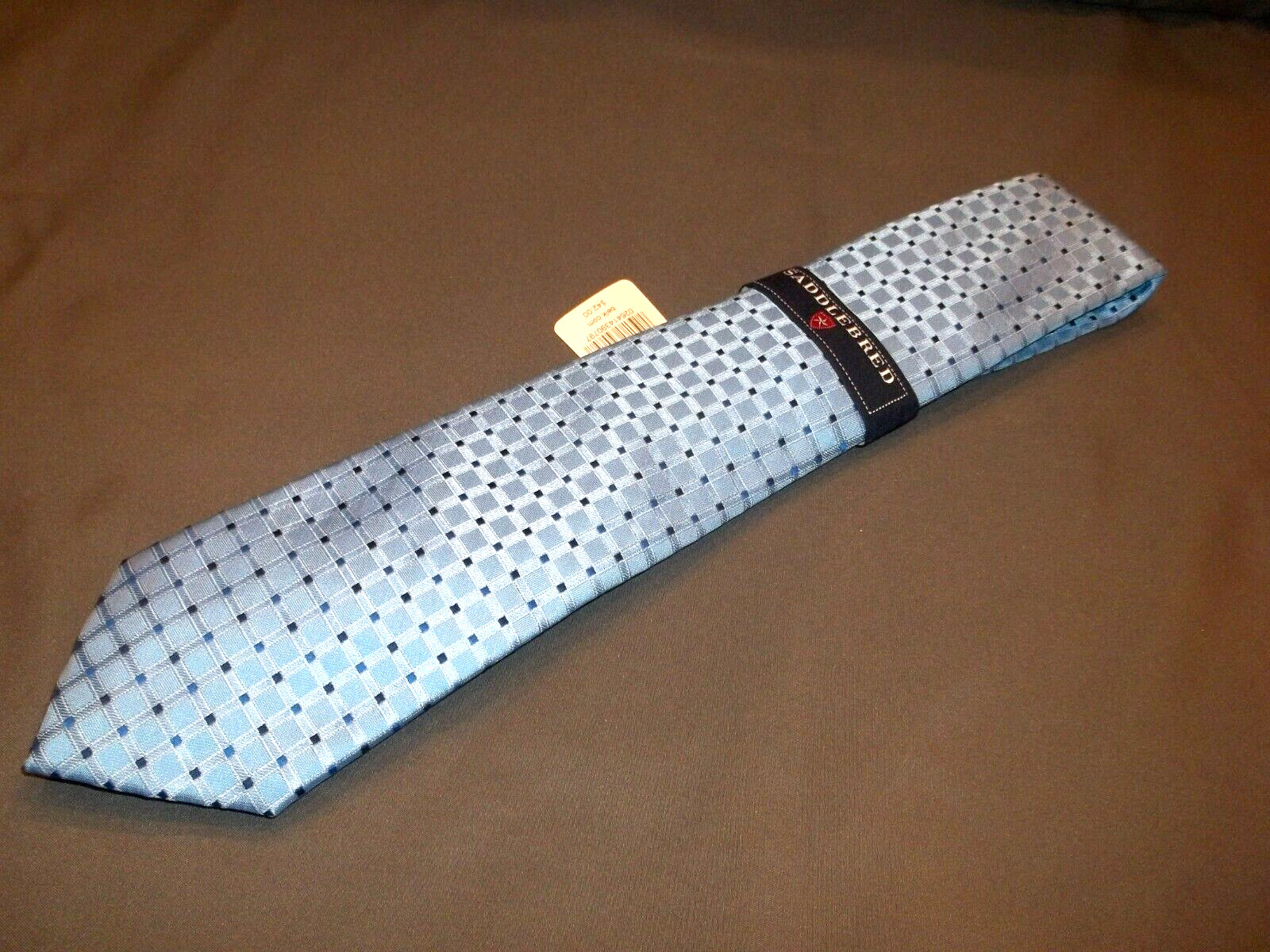 NWT SADDLEBRED SHADES OF BLUE GEOMETRIC SILK BLEND HANDMADE