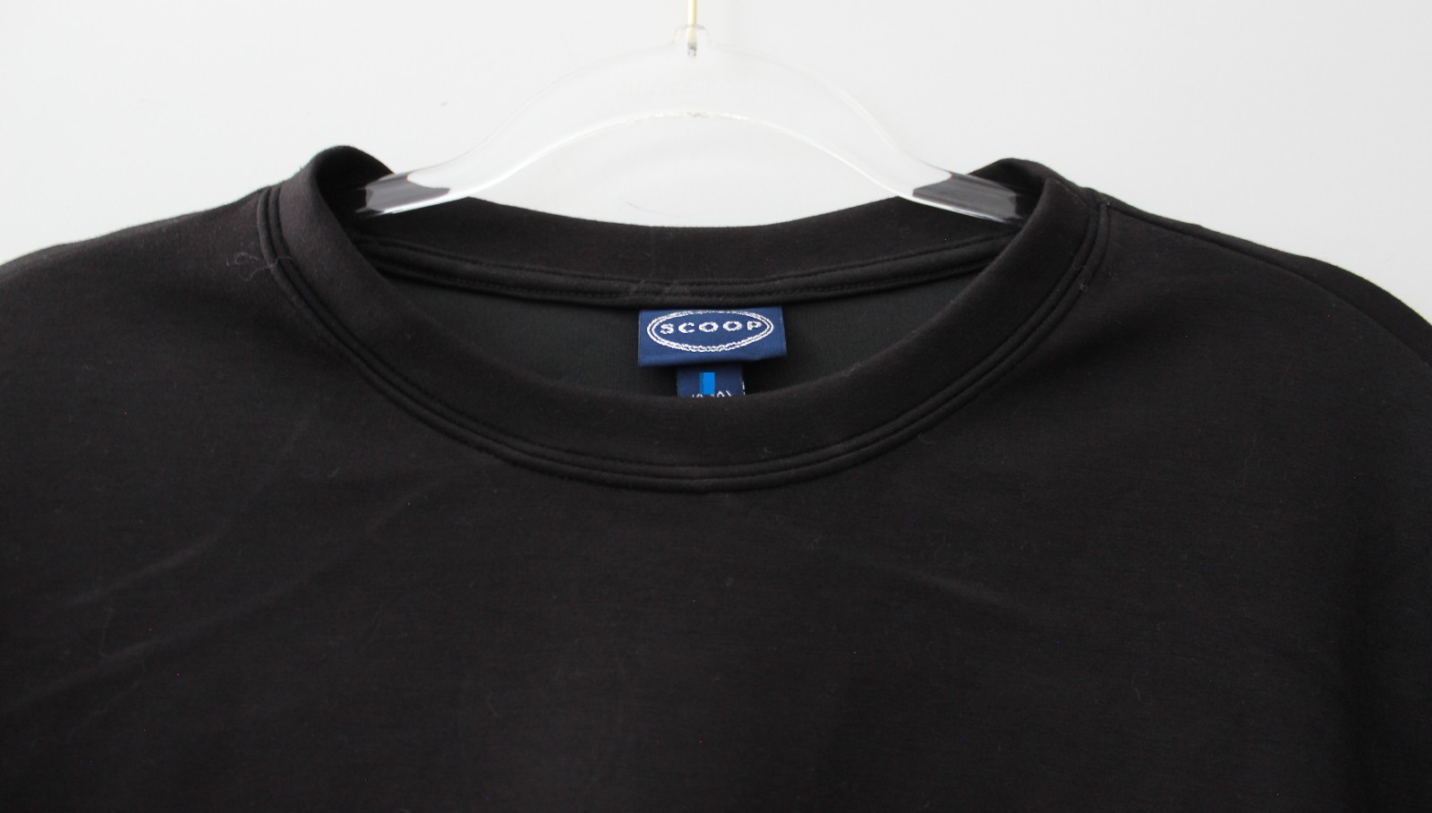 Scoop Womens Scubaknit Cropped Sweatshirt Multisize Black NWT