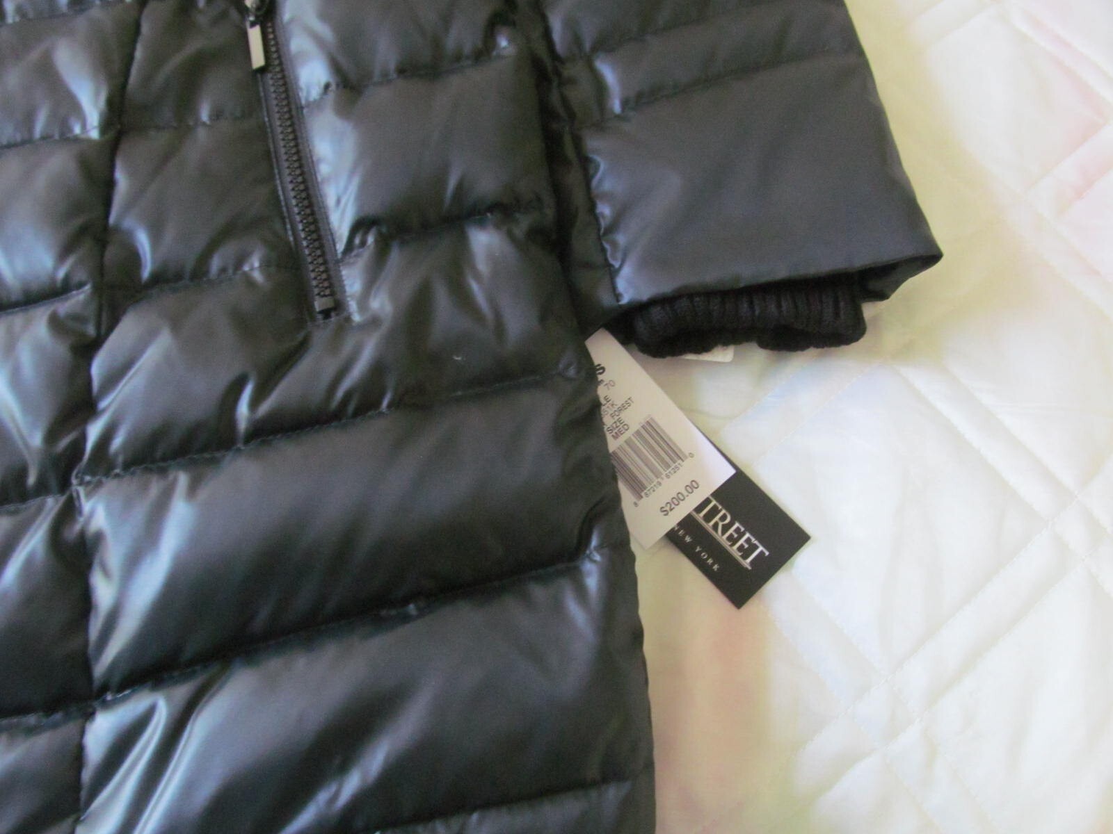 New Fleet Street Down Hooded Dark Green Jacket Size M $200