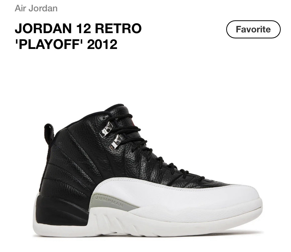 Jordan Air Jordan 12 Retro Playoff Mid Top Leather Sneakers CT8013-006