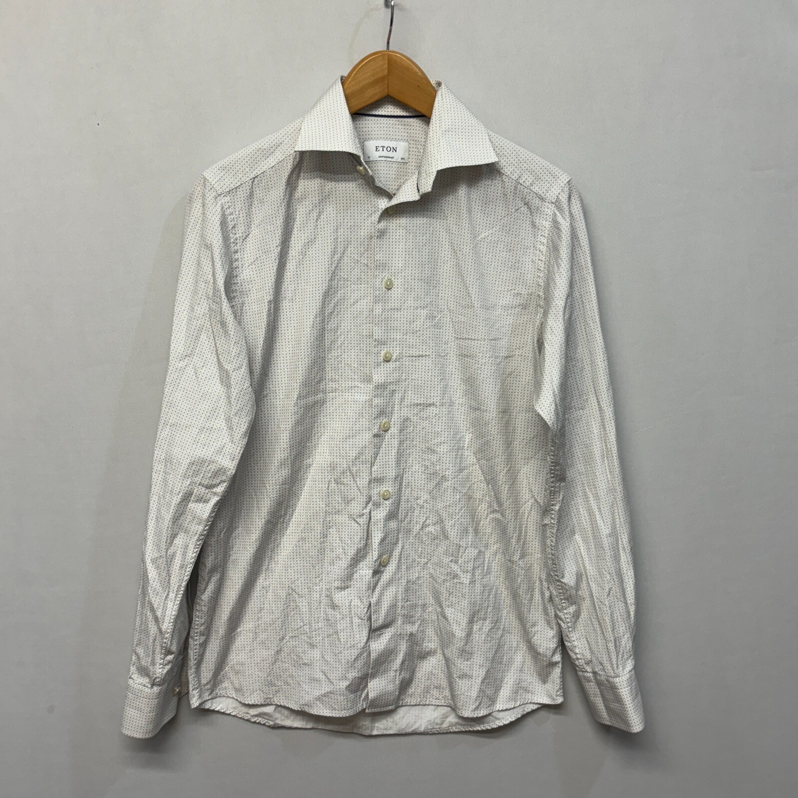 Eton Men Long Sleeve Button Dress Shirt Top Size 14.5 – 37 Business C002 -22