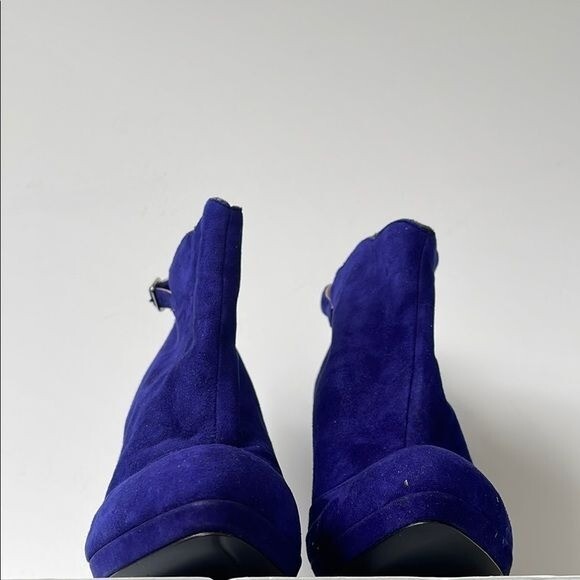 Claudia Ciuti Firenze Womens Blue Suede Bootie 10M 5” Heel NWOB Italy