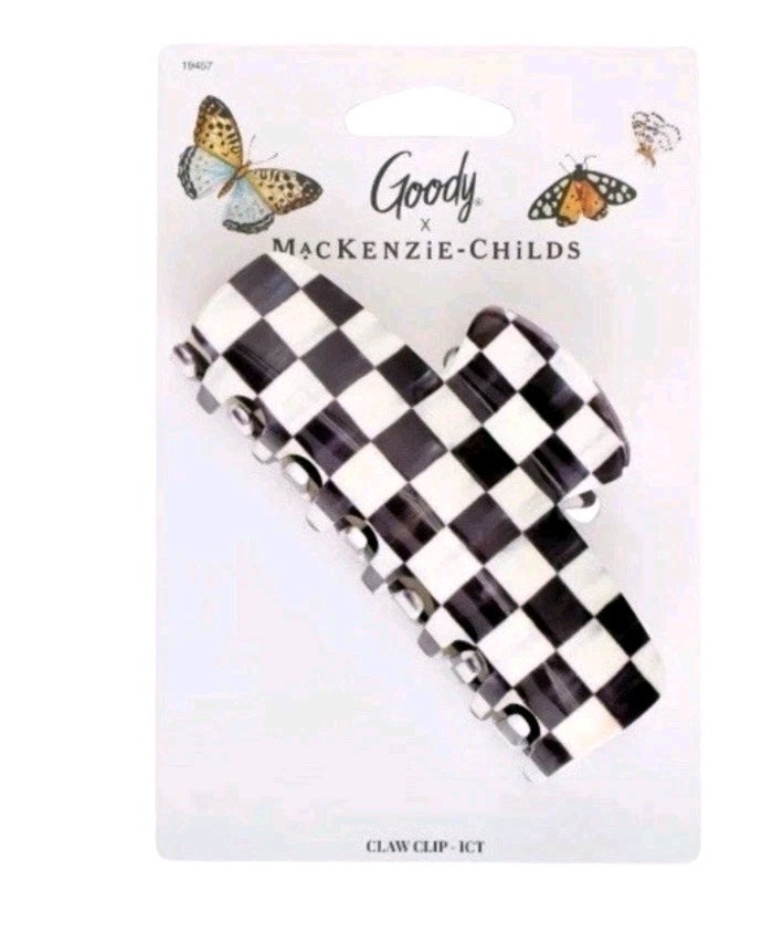 MacKenzie Childs x Goody Target Black Check Hair Claw Clip NEW