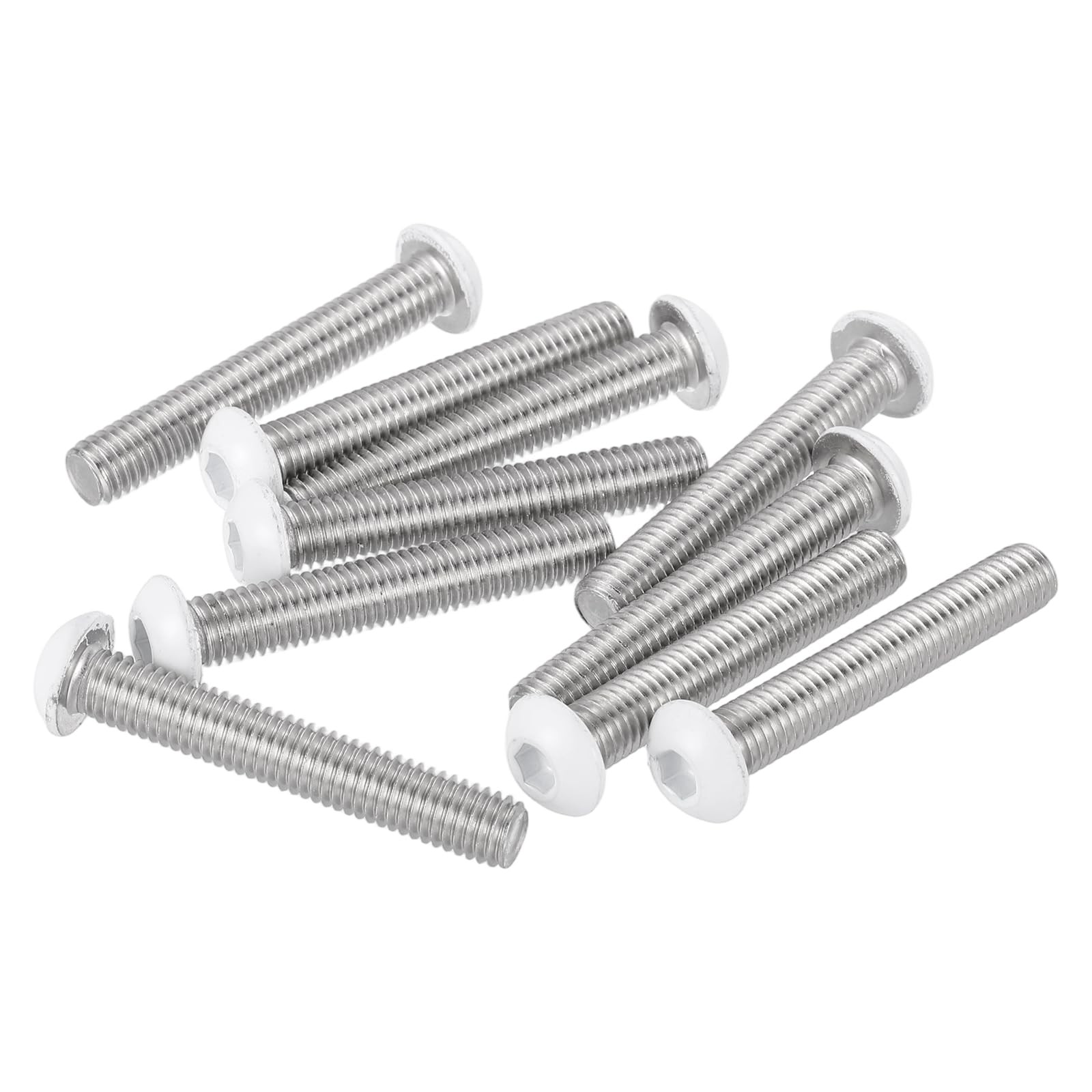 MECCANIXITY 10 Pcs M8-1.25 x 50mm Button Head Hex Socket Head Screws, 304 Stainl