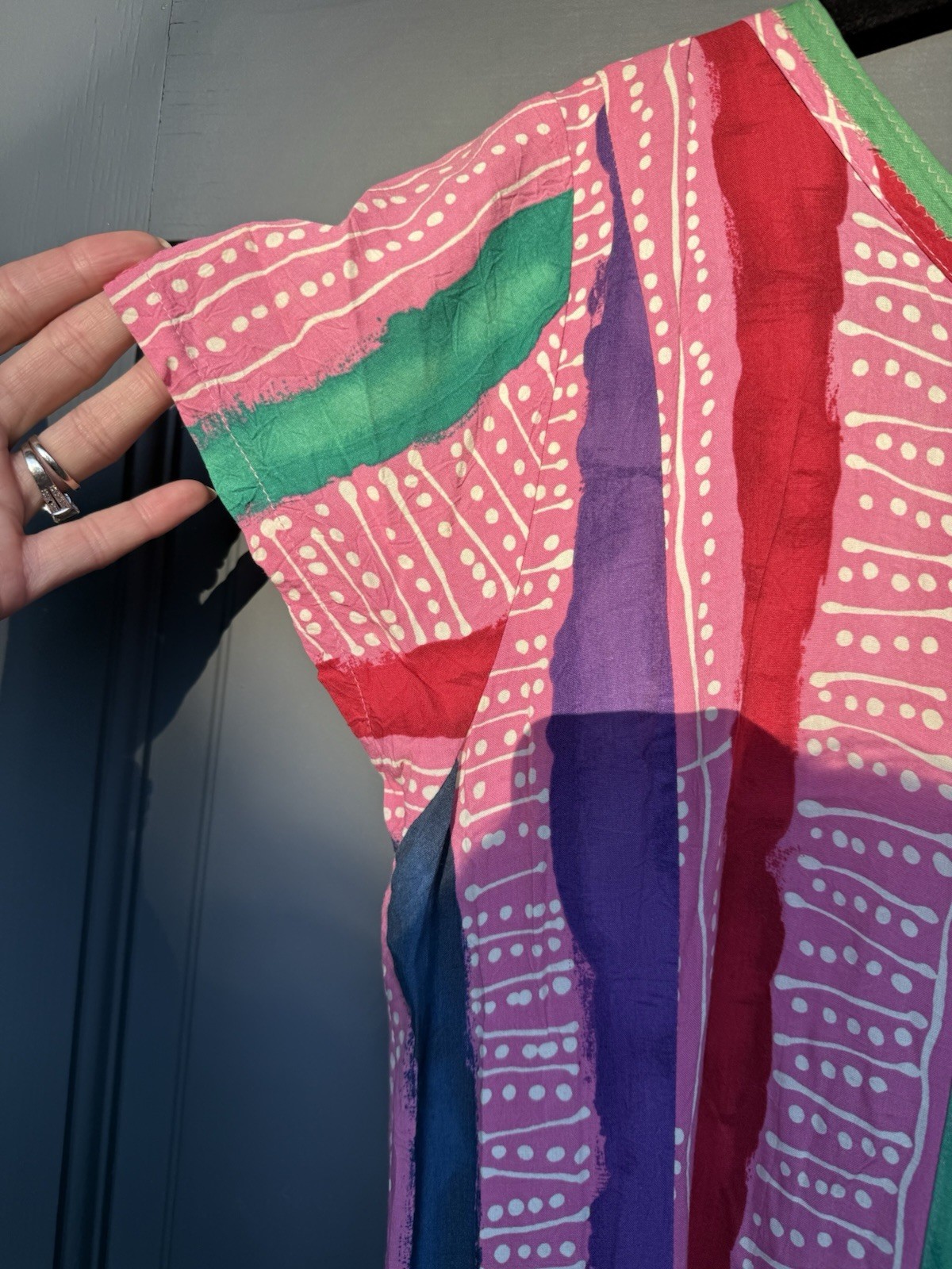 VTG JAMS WORLD Women’s Dress Sz LARGE Colorful Cruise Resort EUC