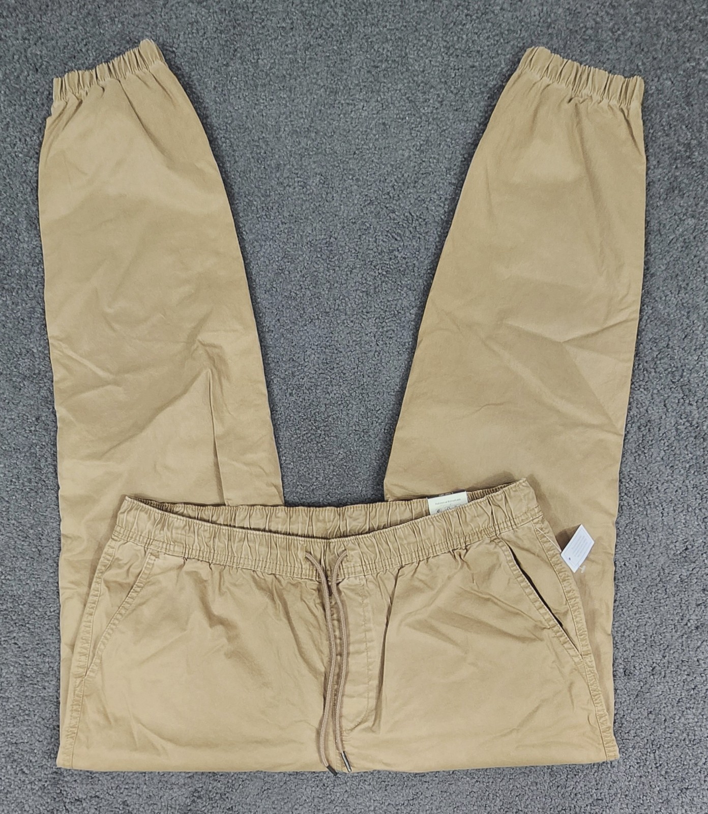 Men’s Jogger Pants Size S 28-30 Khaki “2 PACK” Twill Elastic Waist No Boundaries