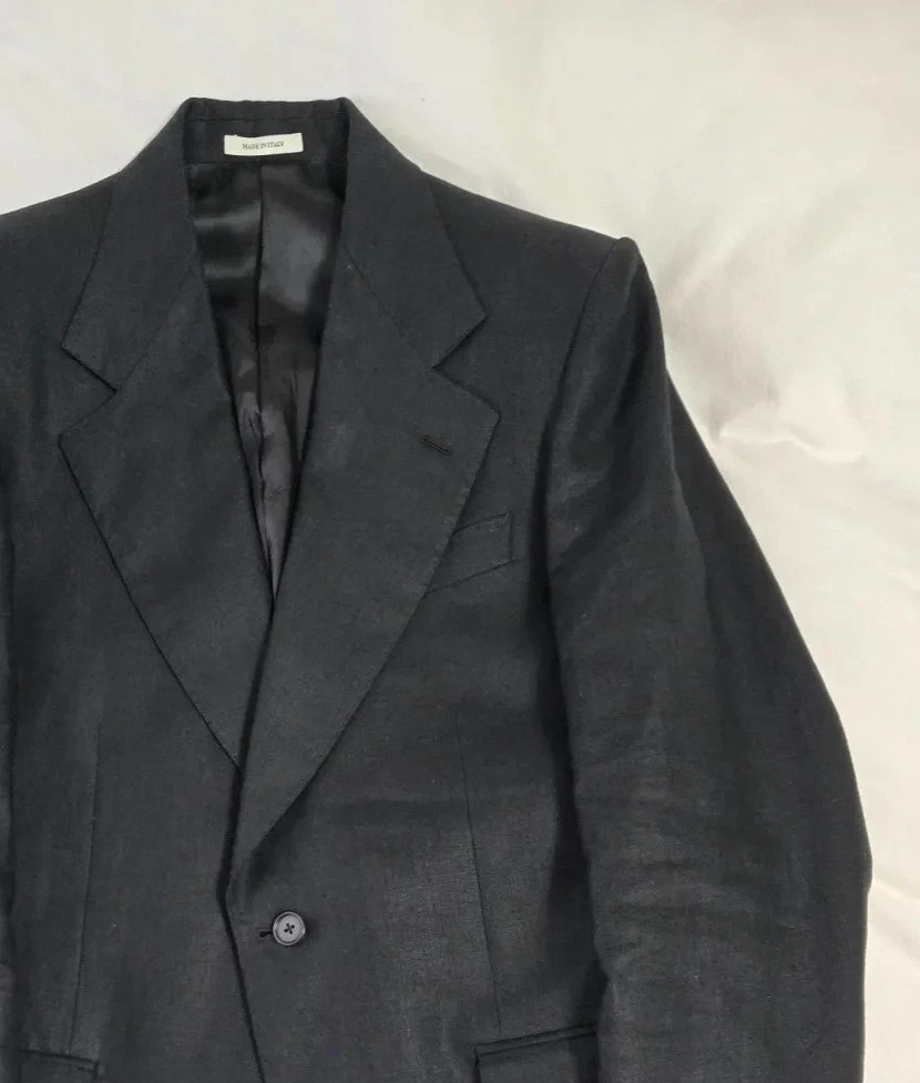 Husbands Paris Black Linen Suit EU 48 / 40 US 38 / 30 Gucci Vault Archive Rare