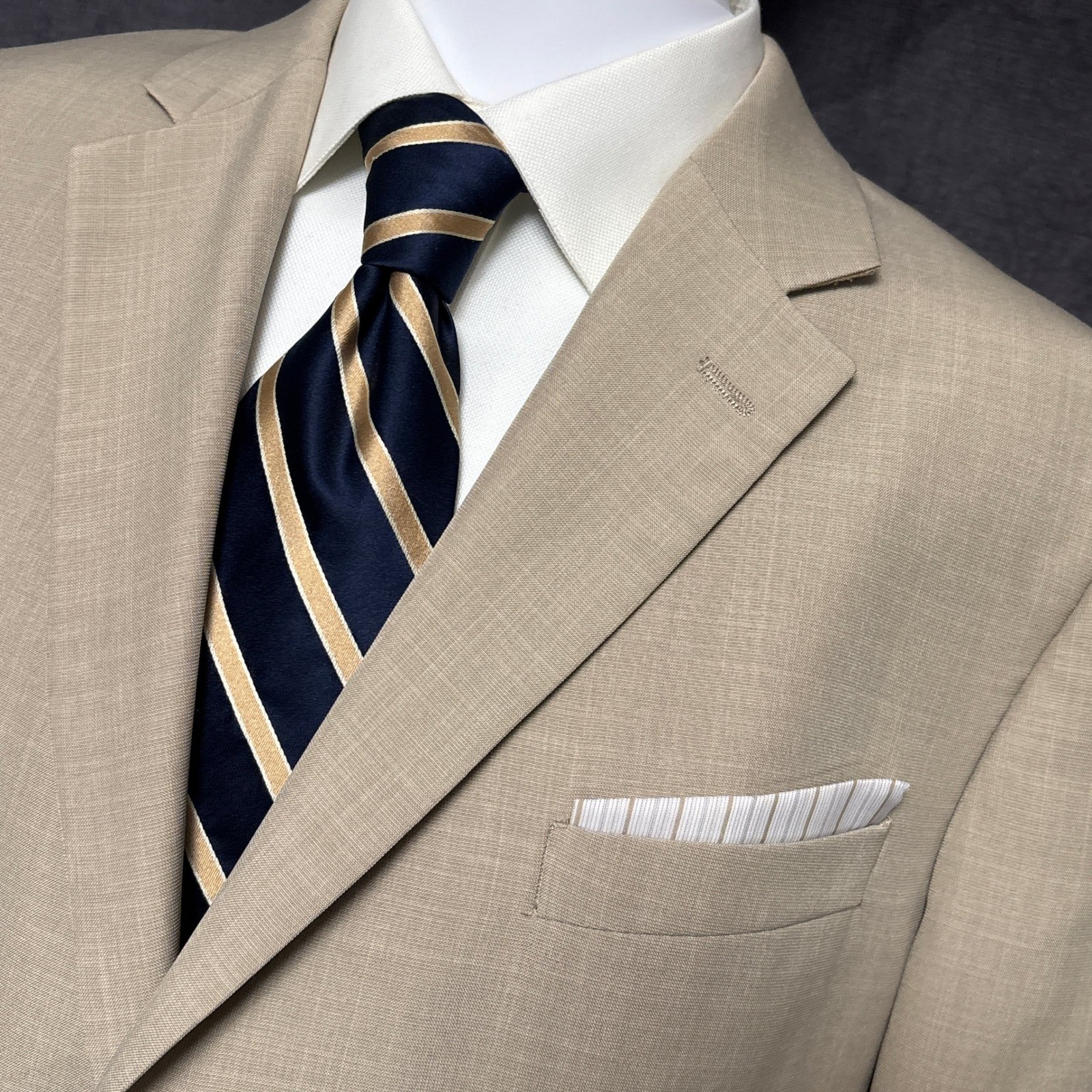 Stafford Sport Coat 42R Tan Blazer Jacket Classic Professional Summer 44R