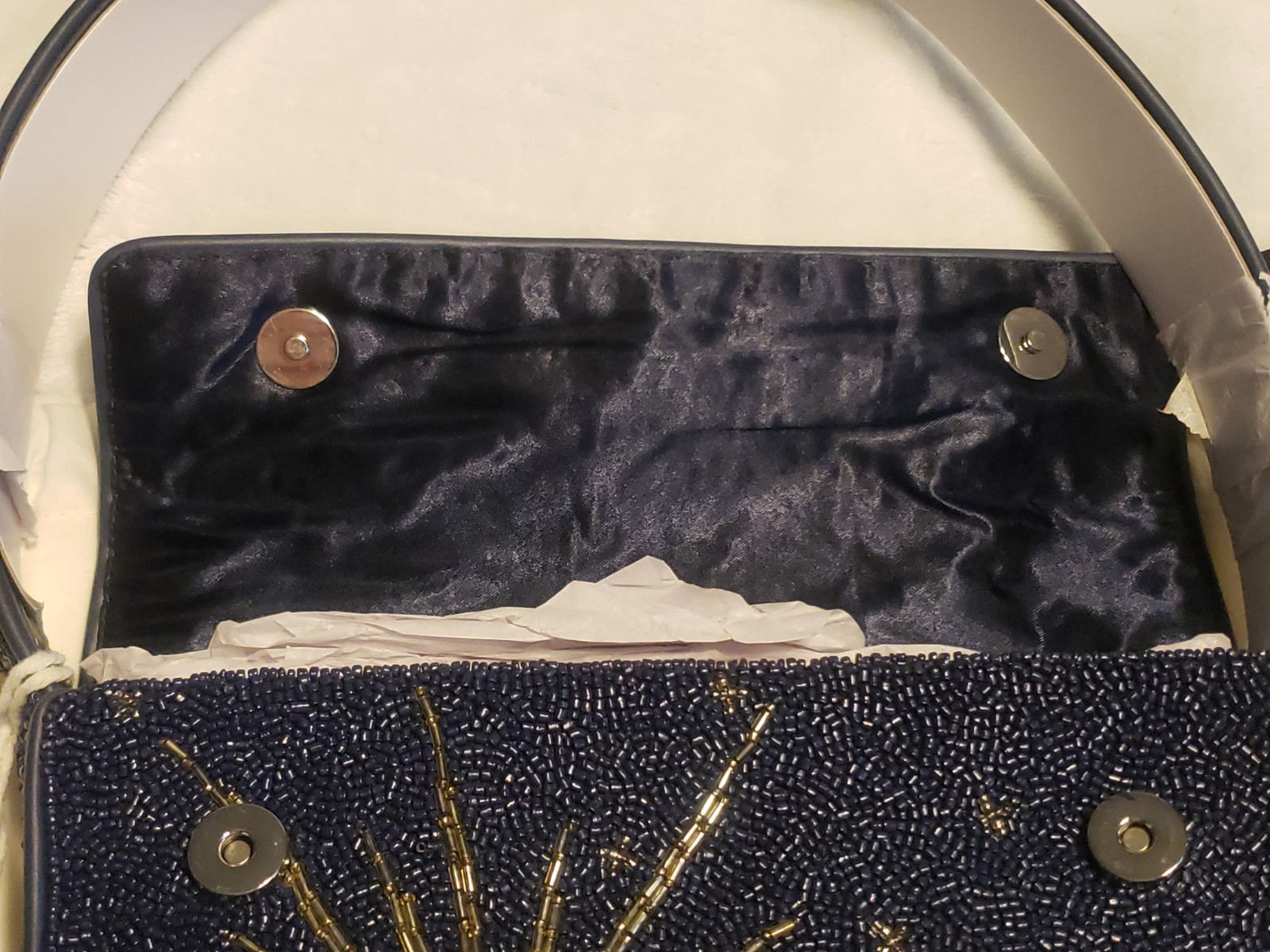 NEW! Staud Tommy Glass Bead Celestial Shoulder Bag In Navy Celestial NWT! Pouch!