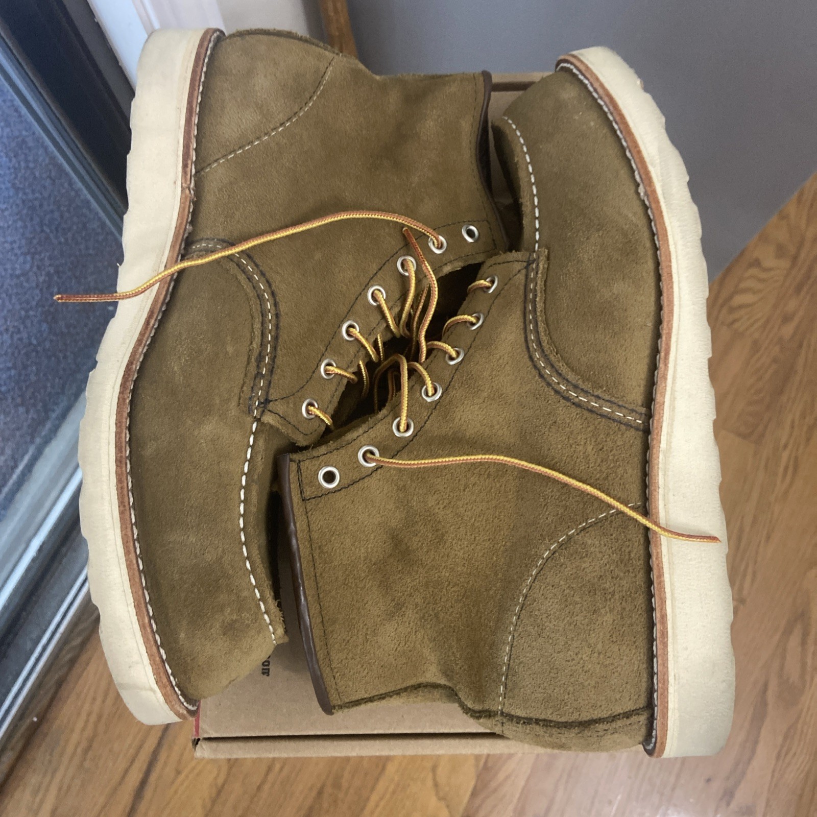 Red Wing Heritage Moc Toe Mens Boots 8881 Olive 12D Factory Seconds EUC