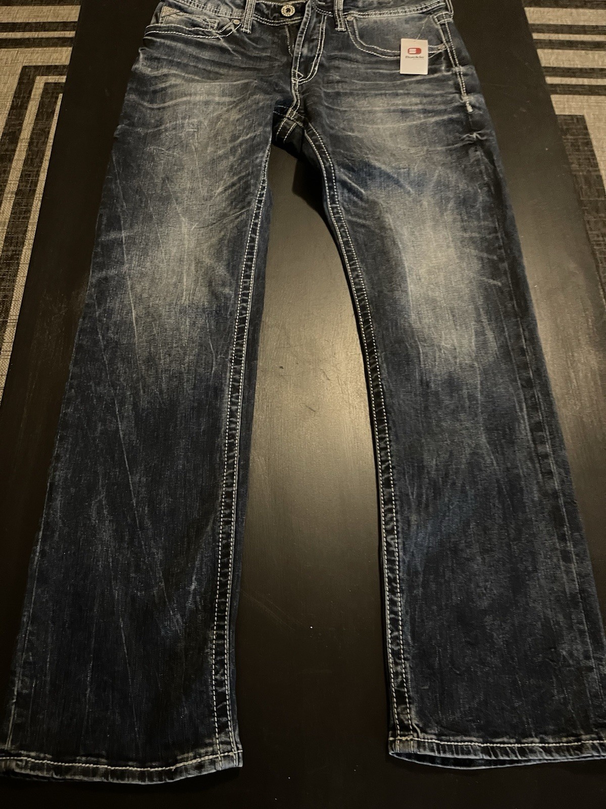 Salvage Buckle Mayhem Straight Jeans Regular Fit Size 32/32 Black Wash NEW W/TAG