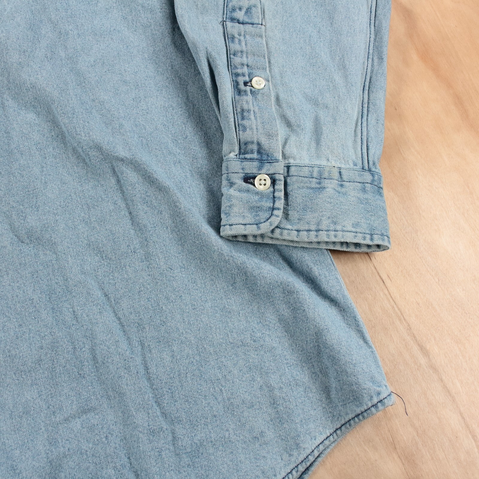 RALPH LAUREN embroidered pony denim work shirt XL tag vtg 90s y2k prep