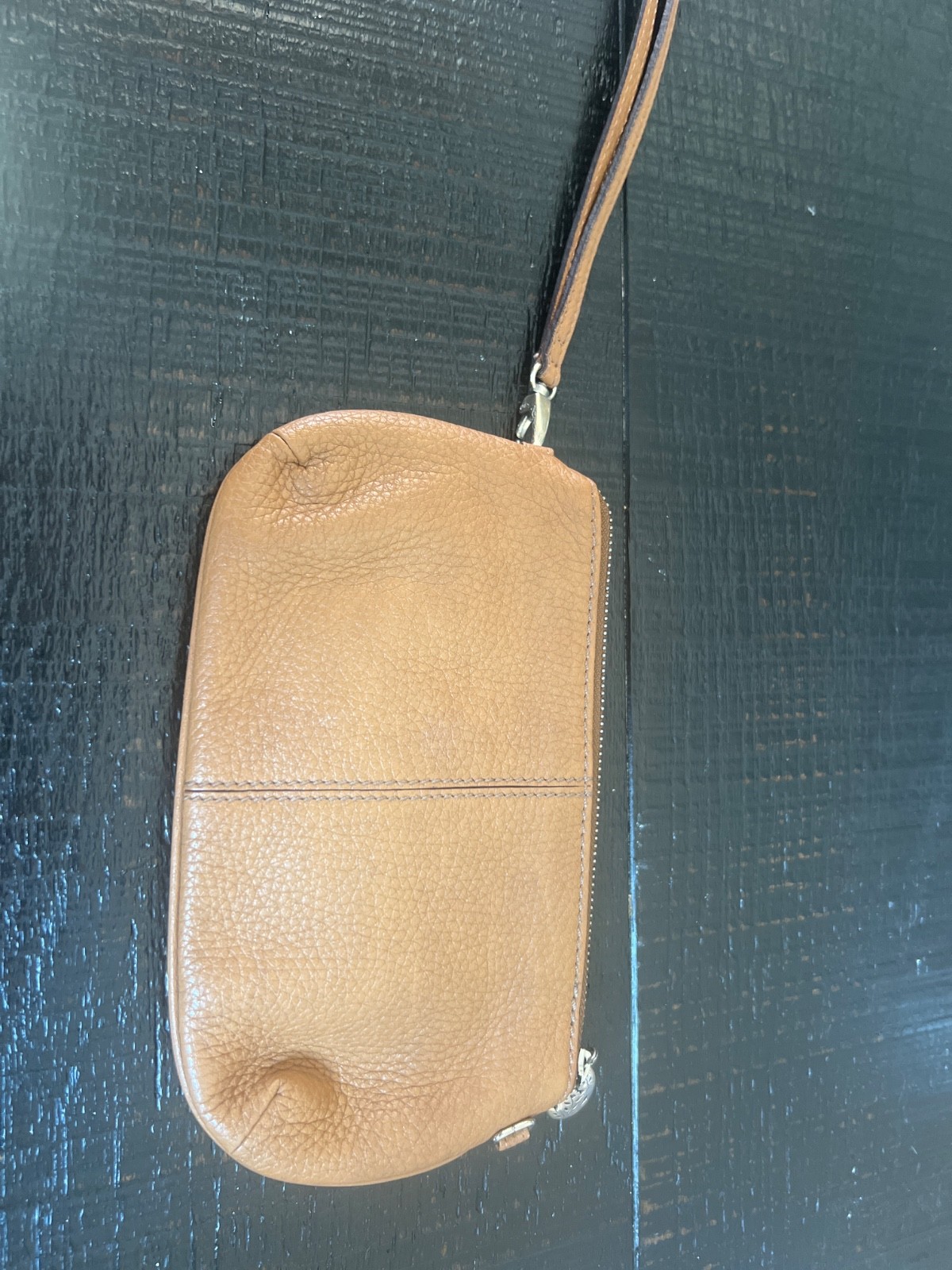 Brighton pebble leather wristlet with interior mirror
