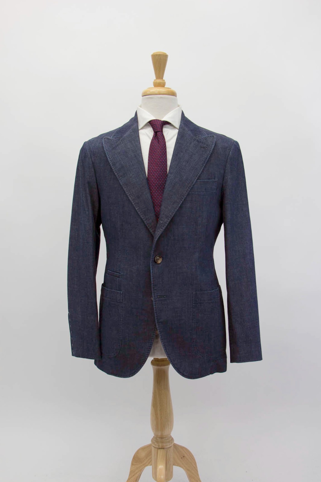 NWT $4500 Brunello Cucinelli Men’s Denim Sport Coat W/Logo Engraved Buttons A262