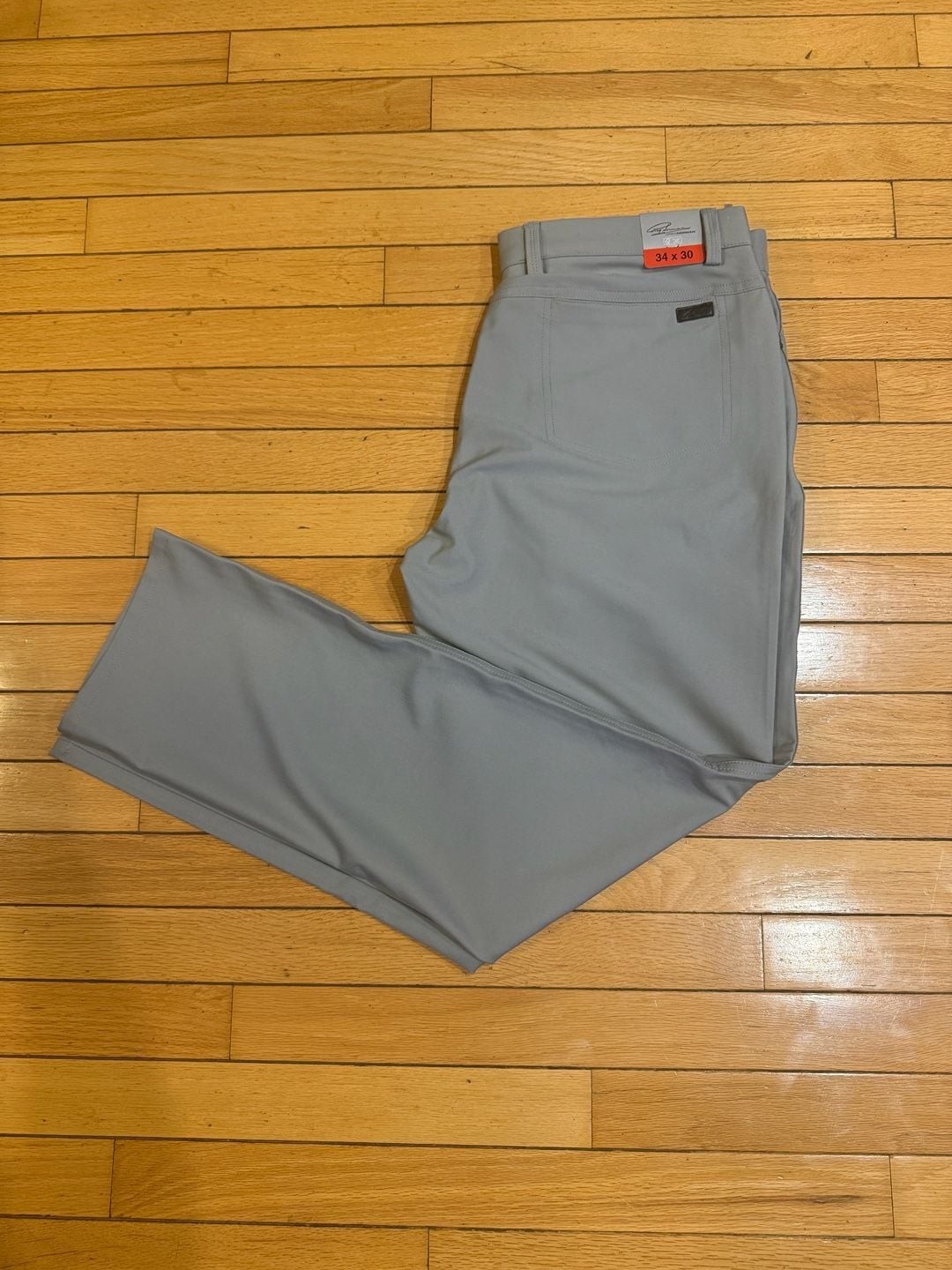 Greg Norman Men’s Performance 5-Pocket Golf Pants, Grey, Size 34×30