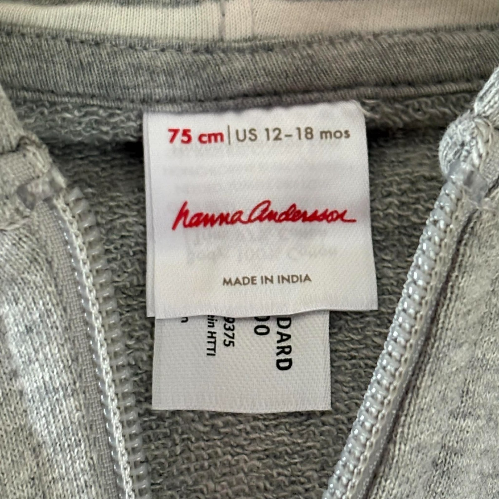 Hanna Andersson Cute Cotton French Terry Hoodie Jacket. Size 12-18 Months, 75 cm
