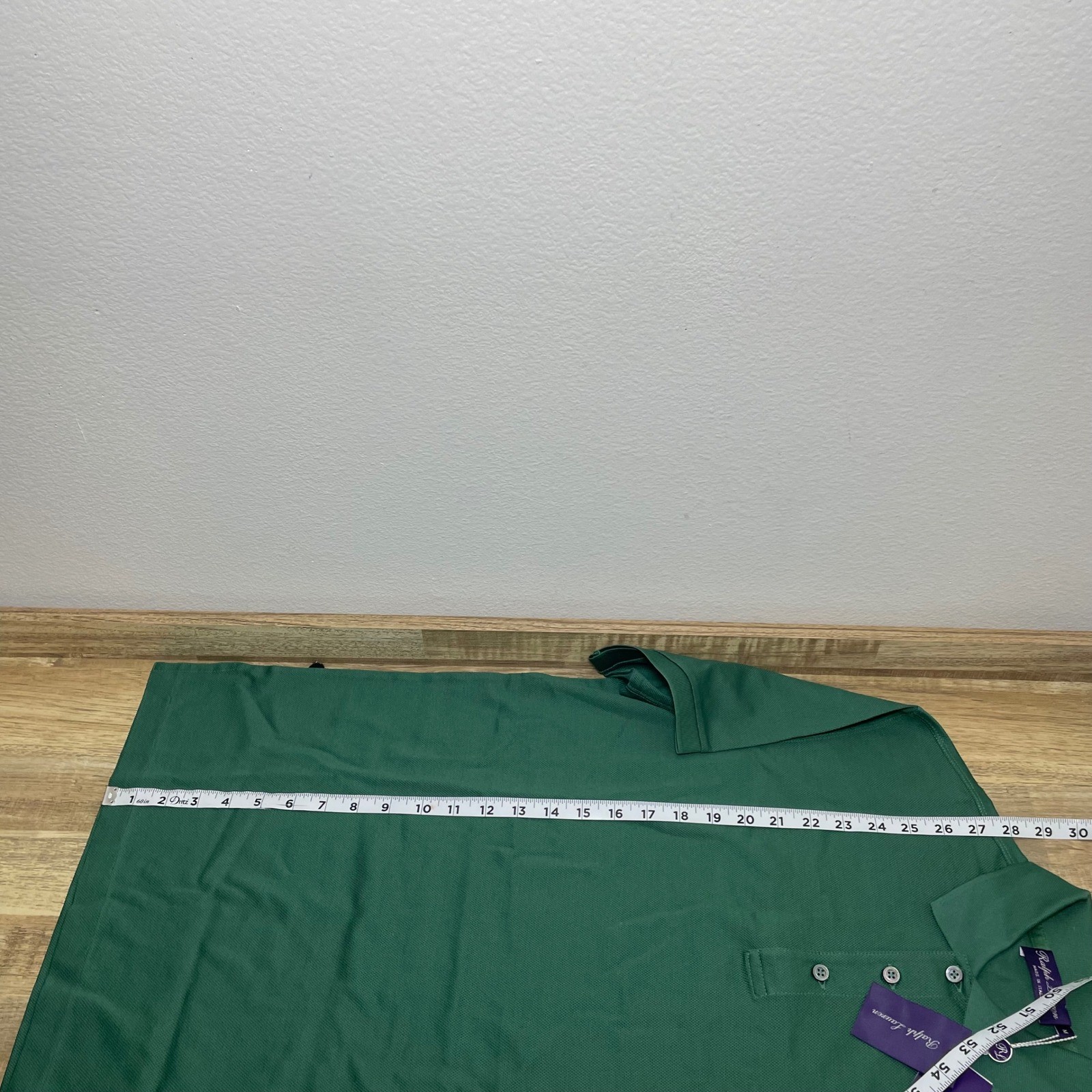 Ralph Lauren Purple Label Mens Green Cotton Pique Polo Shirt Made in Italy New M
