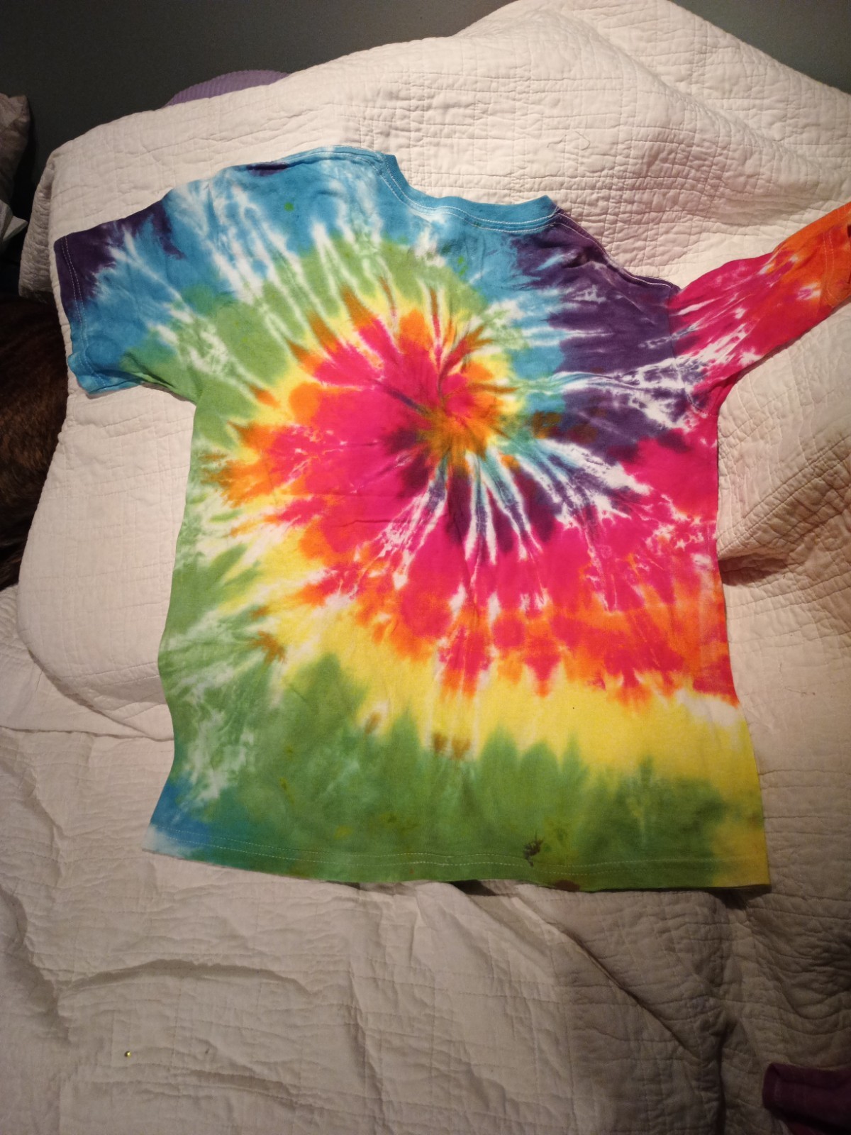 Gildan Rainbow Pride Tie Dye T-shirt Beautiful Homemade Hand Tied And Dipped.