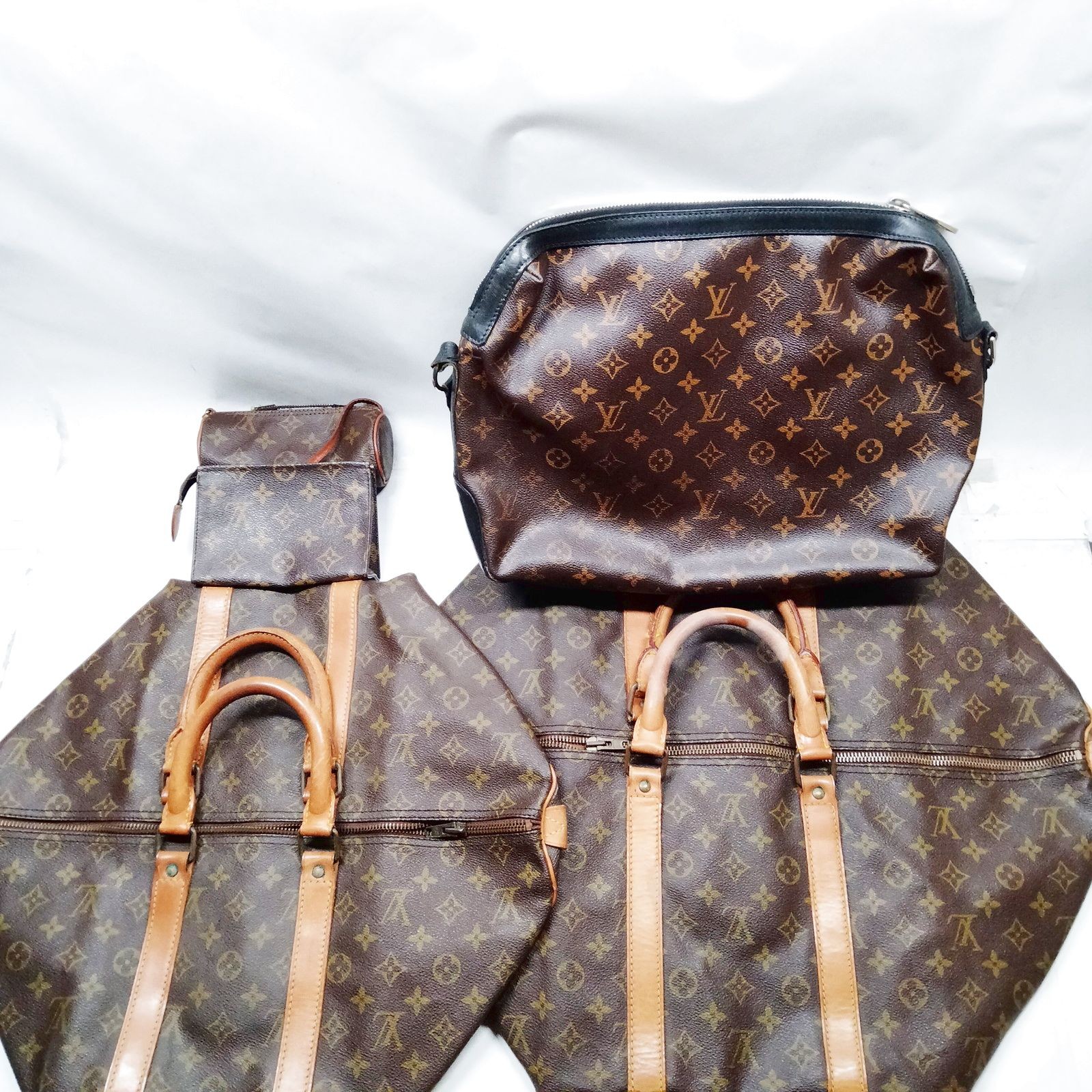 Louis Vuitton Monogram Clutch Boston Bag 5 piece set JUNK 585592