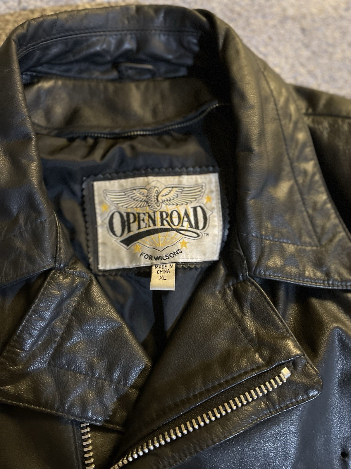 Vintage Wilsons Leather Open Road Black Leather Jacket Men XL Insulated Moto Bik