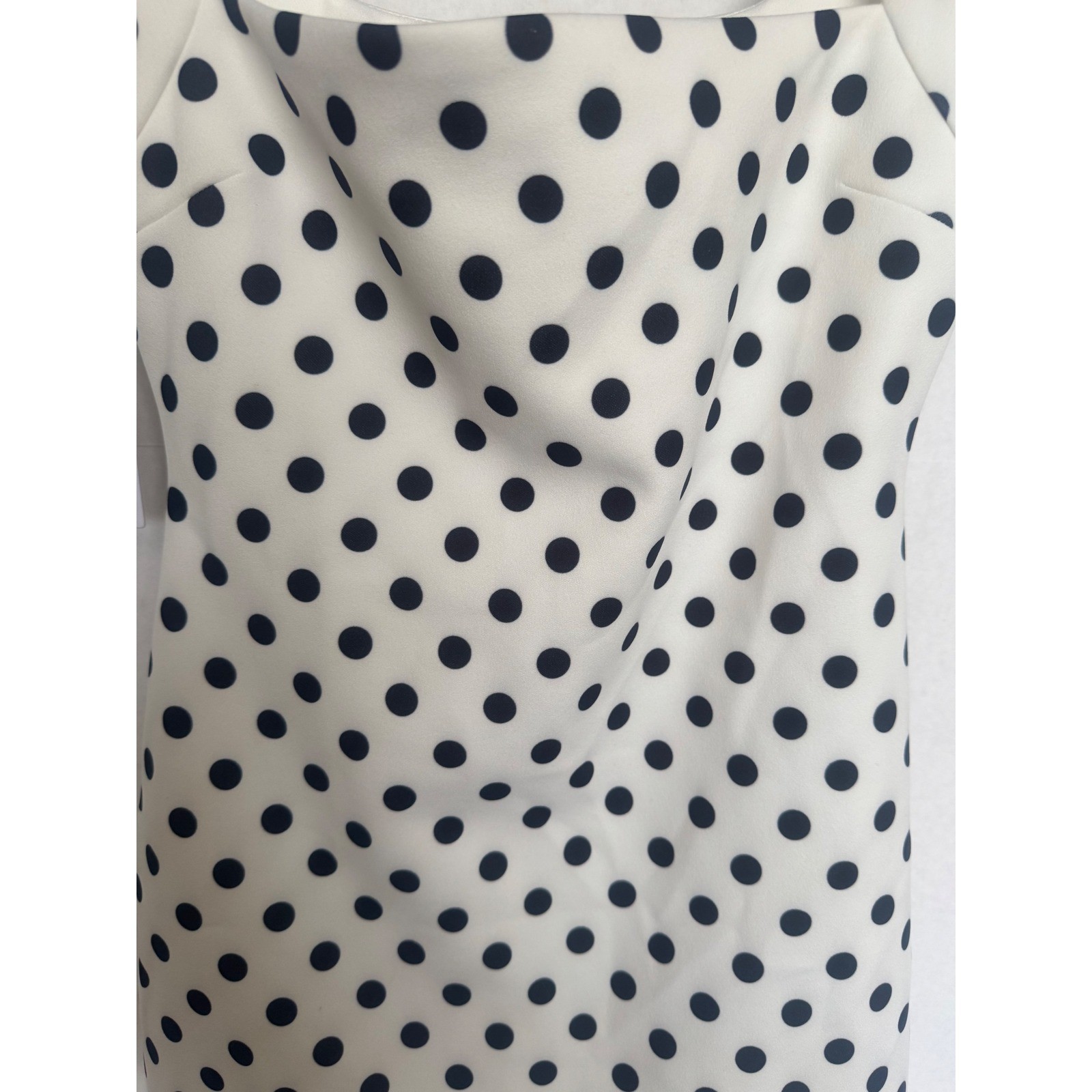 Princess Polly Polka Dot Mini Bomber Dress White Black Square Neck Side Slit 6
