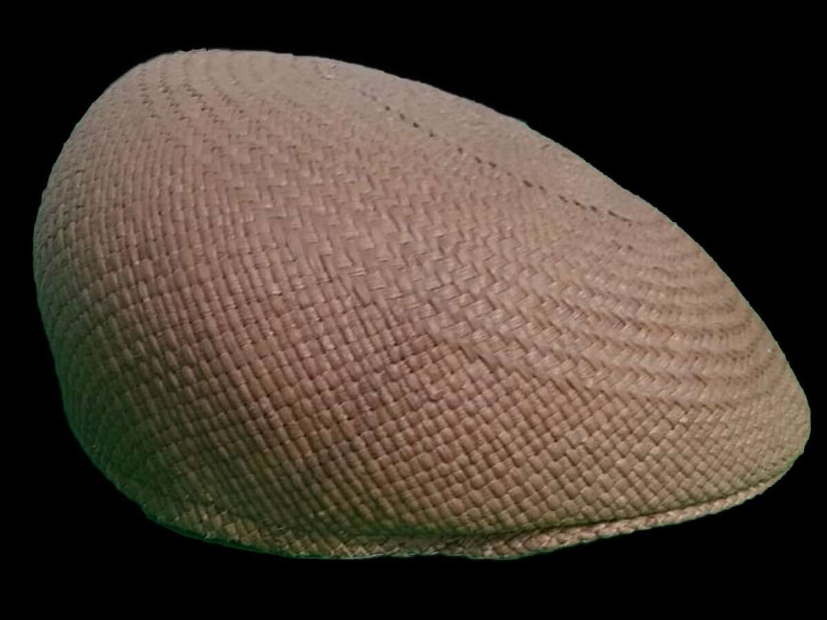 Original Panama Beret Toquilla Straw Brown 54 Cm Handwoven