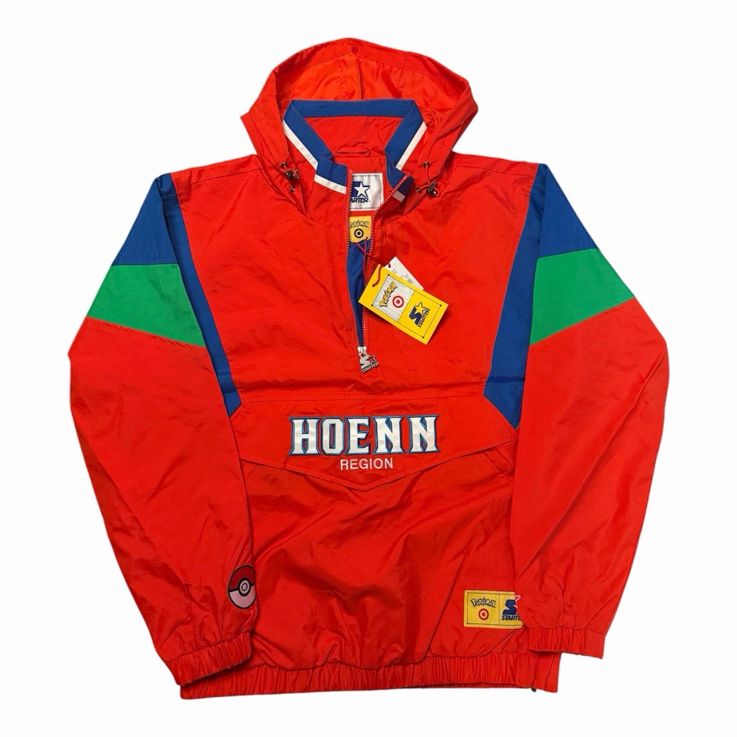 Pokemon x Target Starter Pullover Jacket Red HOENN Region Size M In hand NWT