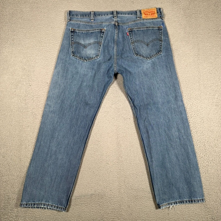 Levis Jeans Mens 38×27 Blue 505 Straight Fit Denim Casual Logo Preppy 5 Pocket