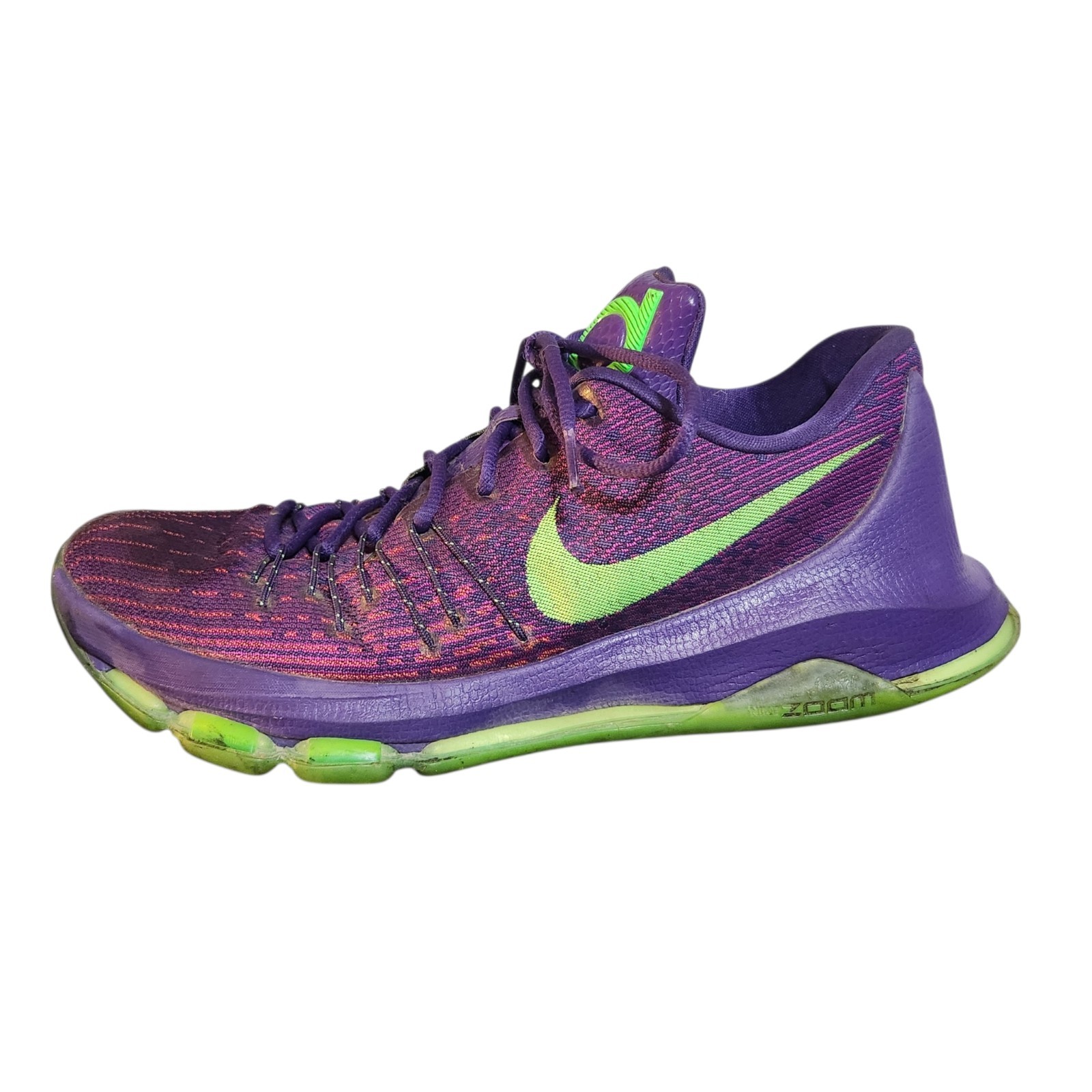 Nike KD 8 Suit 749375-535 Men’s Size 10 Purple Lime Green Running Shoes Athletic