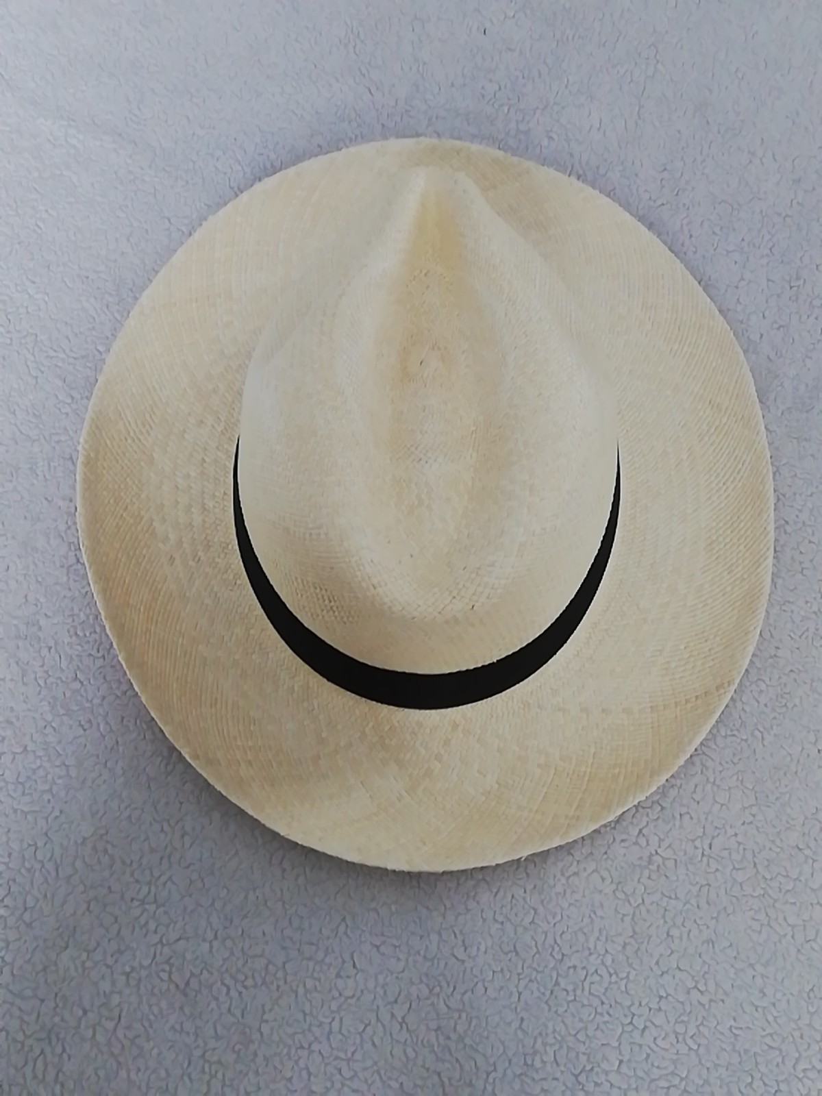GENUINE ECUADOR “PANAMA HAT” 2.5 Inch Brim TOQUILLA STRAW 60Cm CLASSIC BEIGE