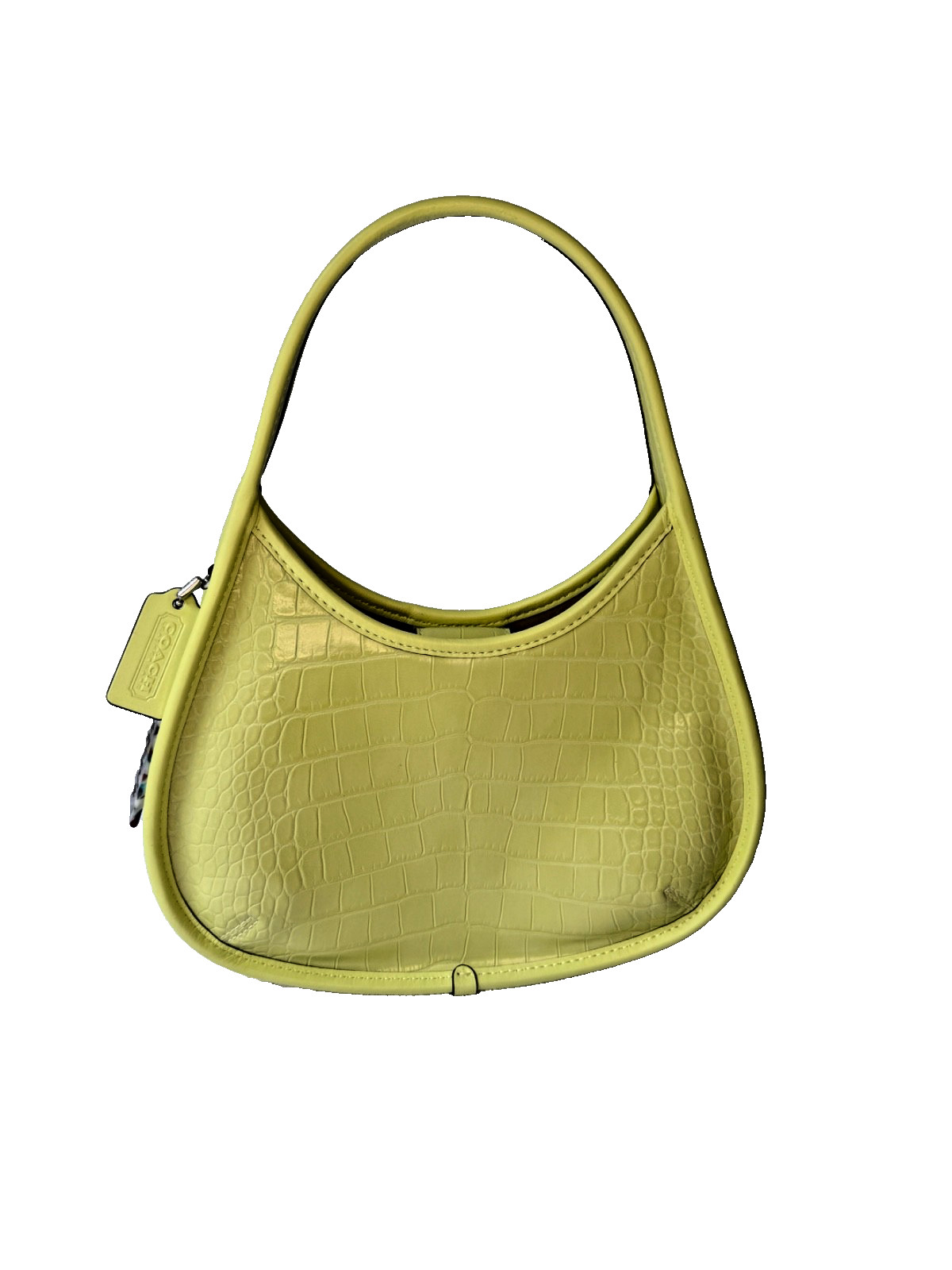 Coach Coachtopia Ergo Shoulder Bag Lime Green Croc Embossed Leather M2344-CT272