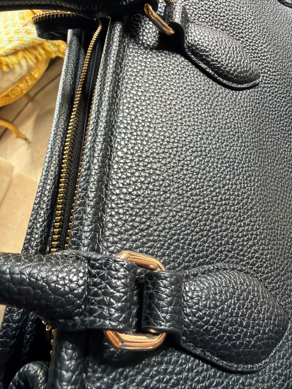 Valentino Black Pebbled Leather Tote Bag – Large Structured Handbag with Shoulde