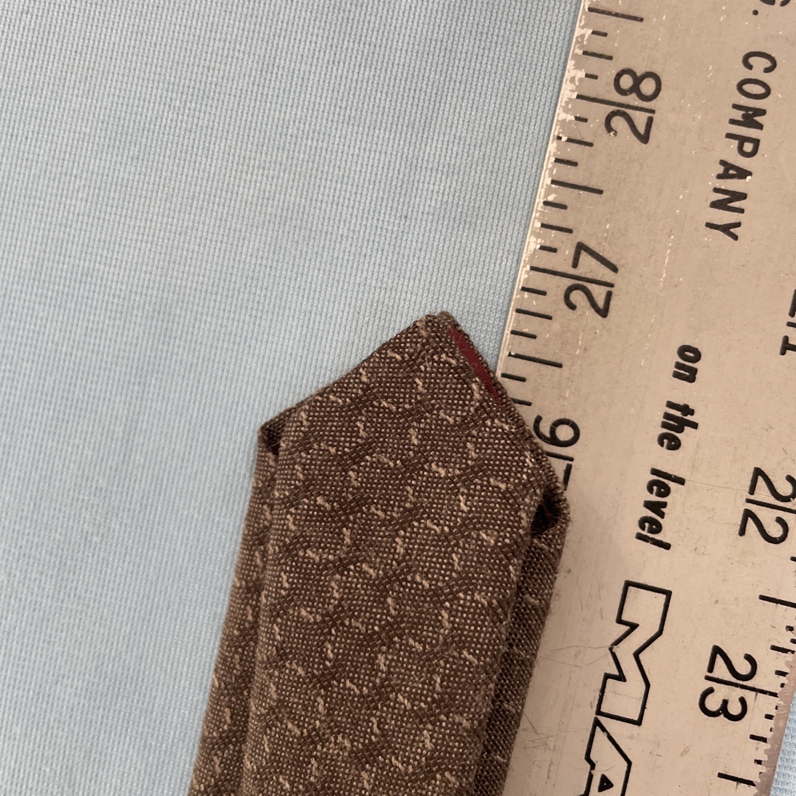 Vtg 60s Tie Wool Cotton Necktie Brown Woven MCM Deco Texture Cloth Cravat 2×53