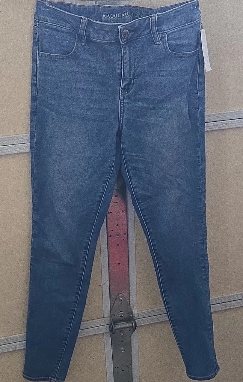 American Eagle Outfitters Women’s Jegging Jeans Blue Denim Stretch Button Zip