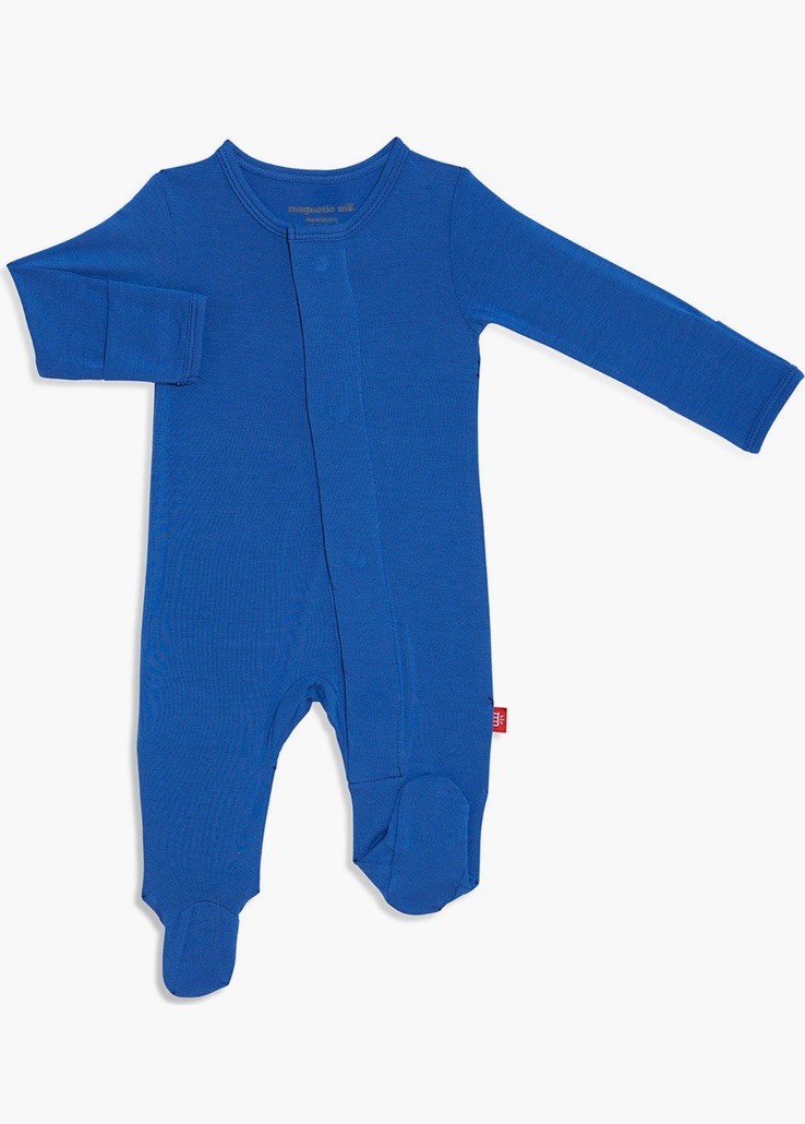 NWT Set of TWO Magnetic Me Modal Size Premie Footed Romper BLUE Retail : $40