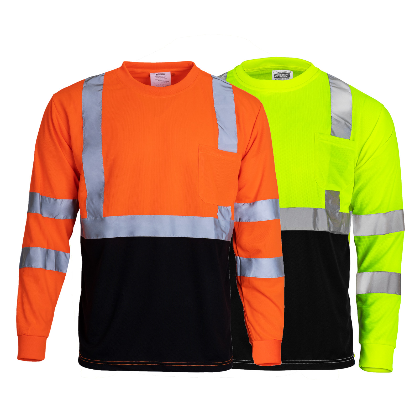 Hi-Vis Safety Workwear Long Sleeve Shirt Top Reflective Tape Two tone Jorestech