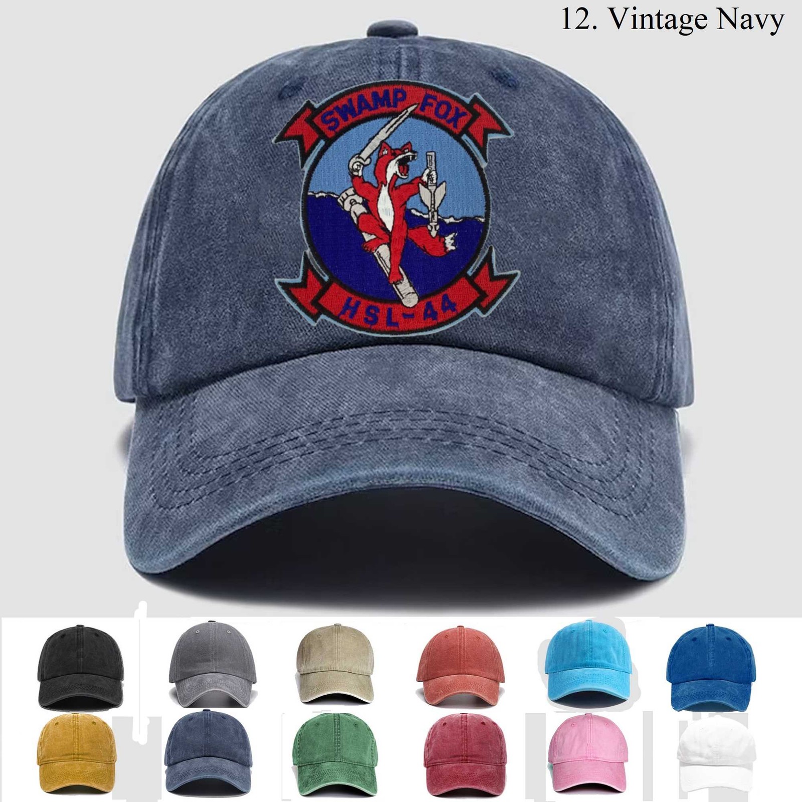 Customized Embroidered Hat Us Naval Hsl-44 Squadron, Trucker Hat, Gift idea