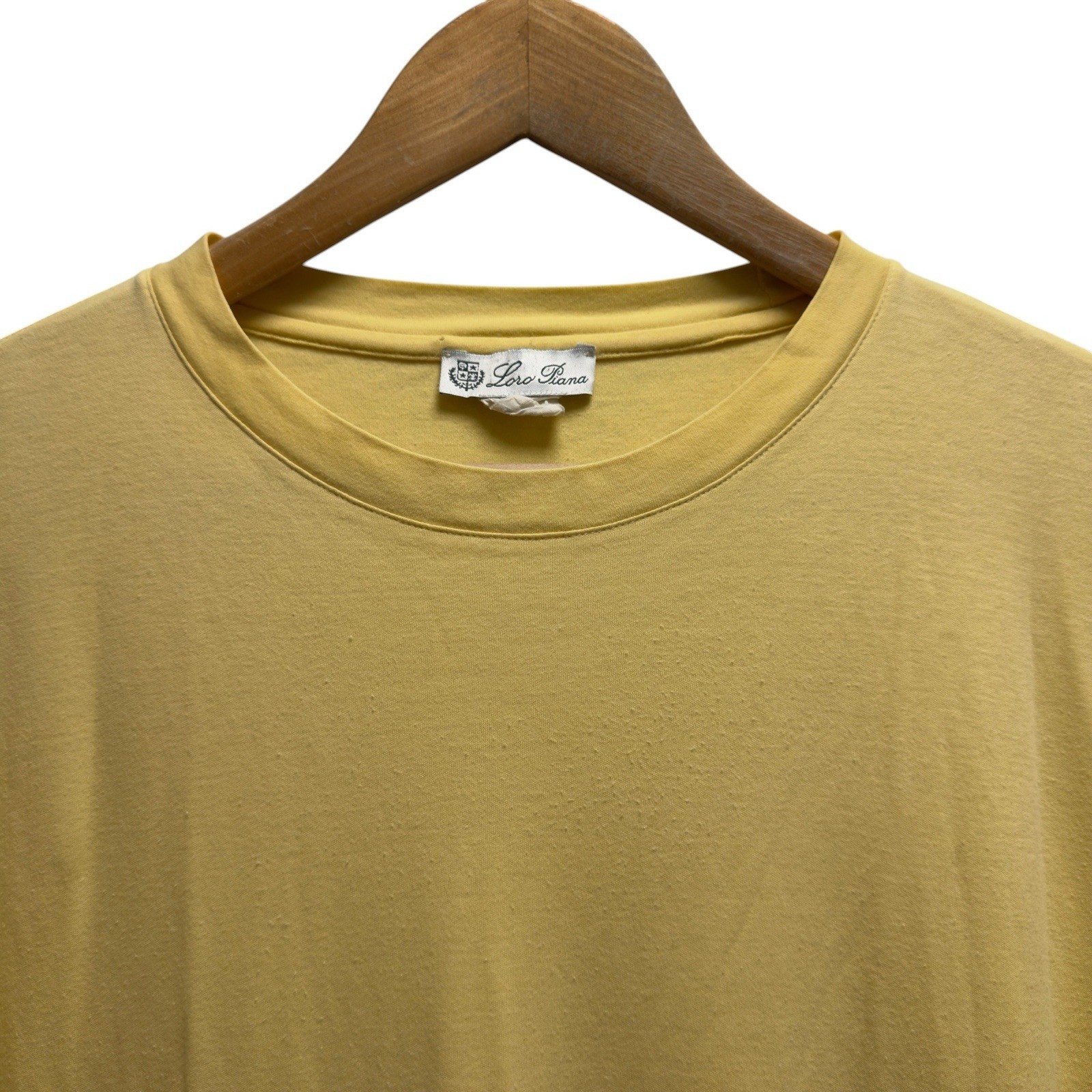Loro Piana Men’s Sz Medium Yellow Short Sleeve Cotton Crewneck T-Shirt Italy guc