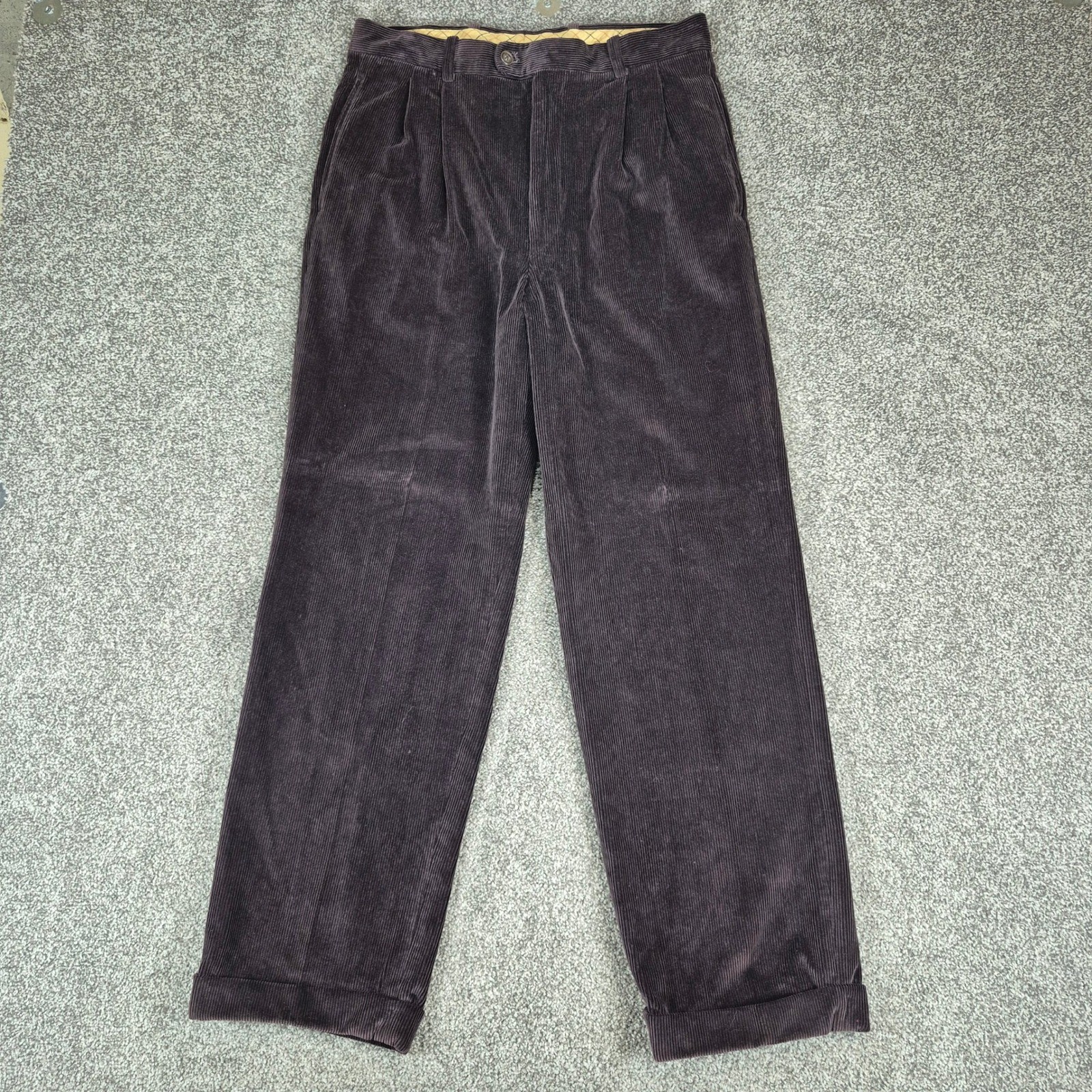 Vintage Bernard Zins Corduroy Pants Mens 31×30 Pleated Cuffed Made in France