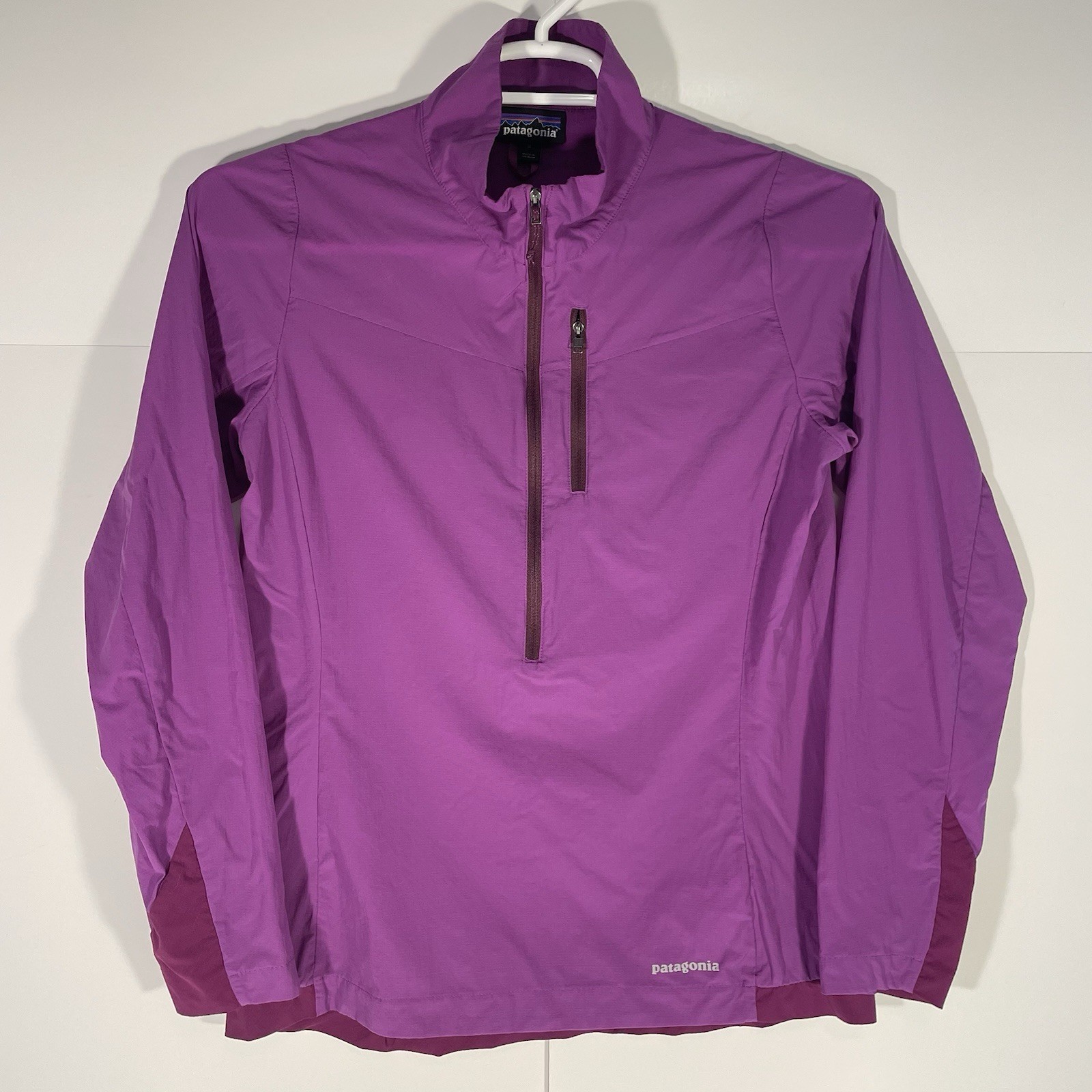 Patagonia Airshed Pullover Jacket Womens Medium Purple 1/2 Zip Lightweight 24195
