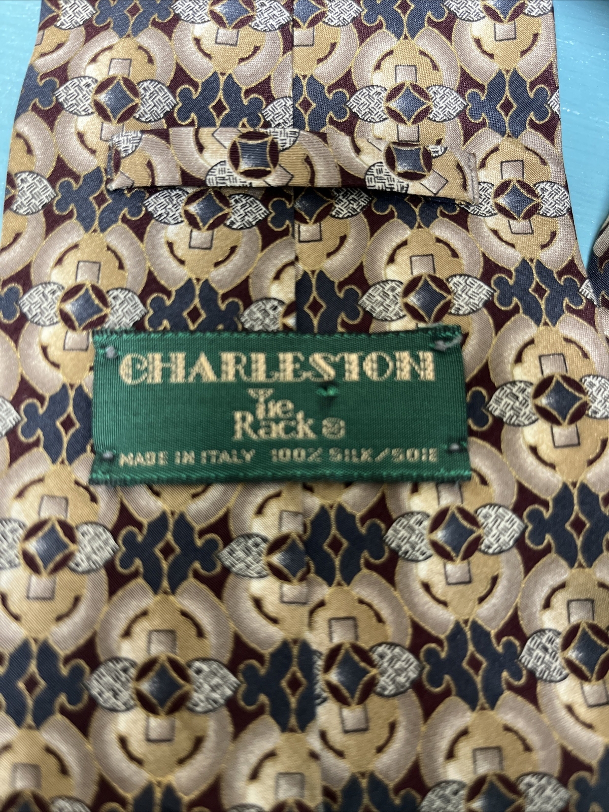 Charleston Tie Rack Men’s Tie Made In Italy 100% Silk Classic 57-60” Tie
