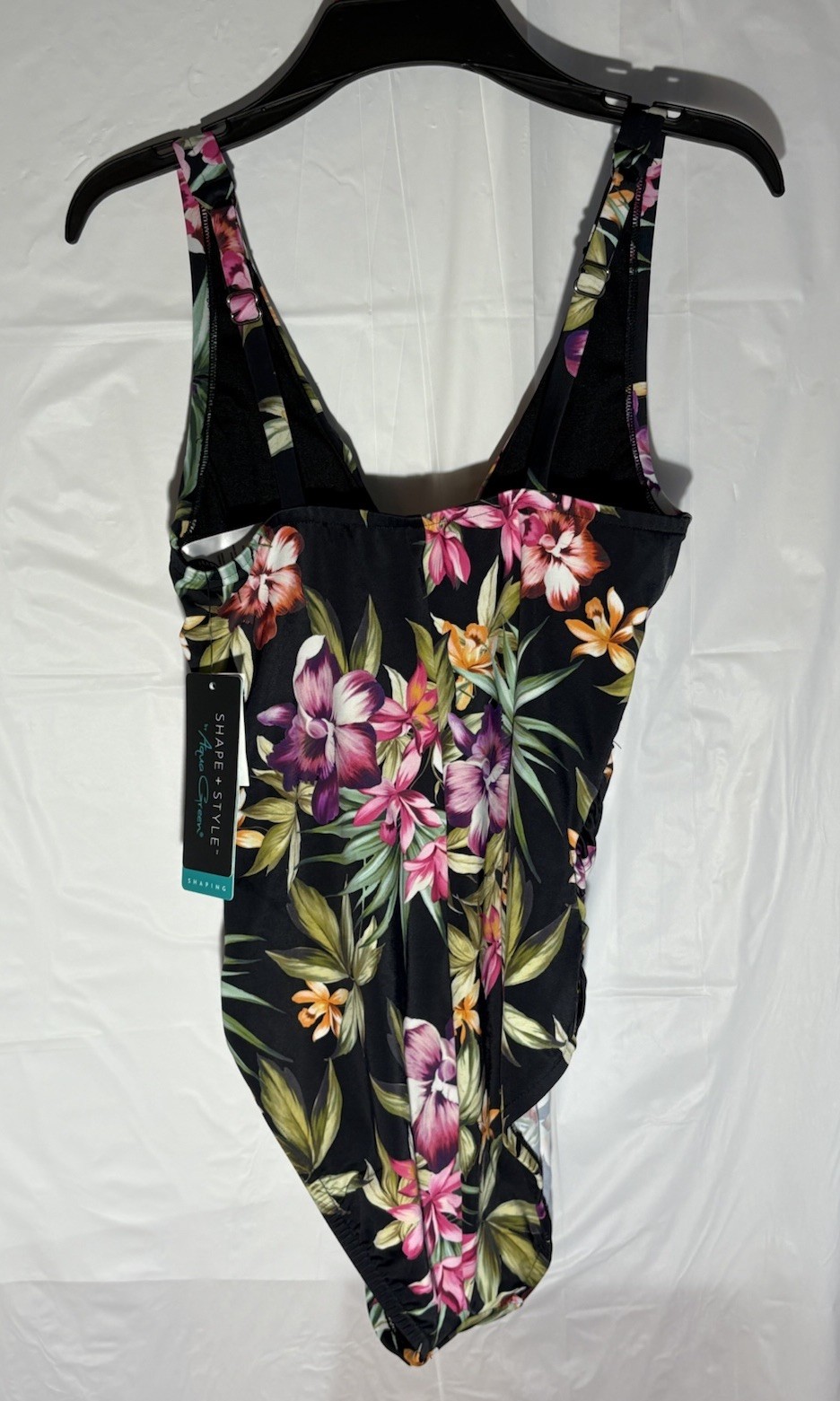 Swimsuit One Piece By Aqua – Green Floral Medium Control Sz 6 Resort Shapes NWT