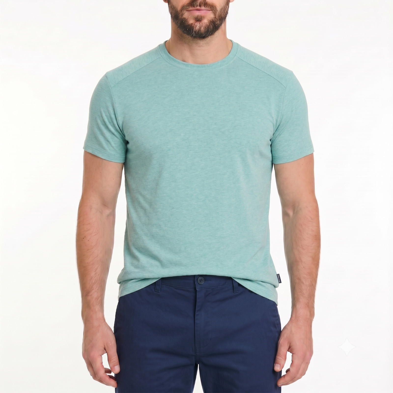 Kenneth Cole Men’s Slim Fit Crewneck Tee T-Shirt 4-Way Stretch Heathered S-XXL
